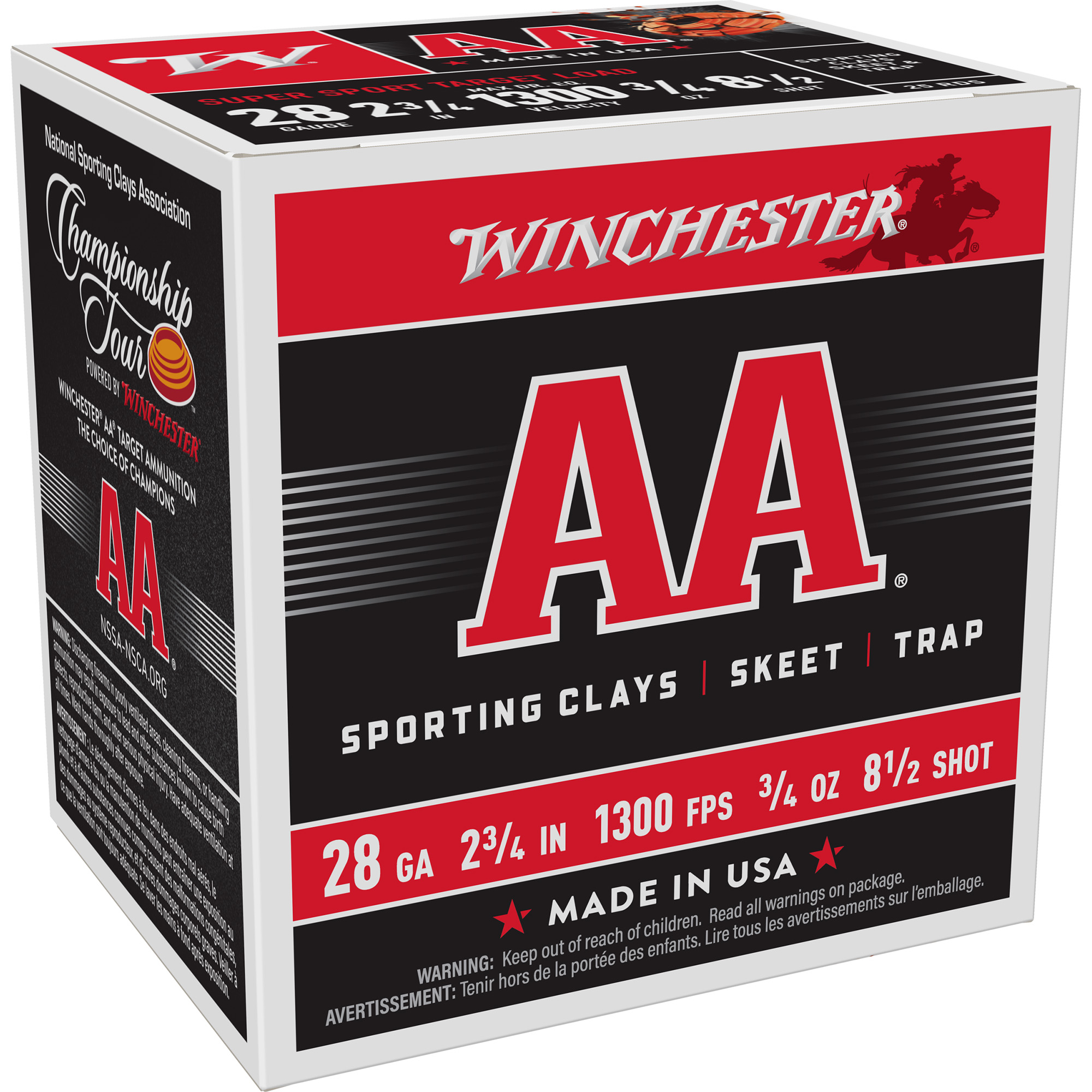 Winchester AA Supersport Sporting Clay 28 Gauge 2.75″ #8.5 Shot – 25rd