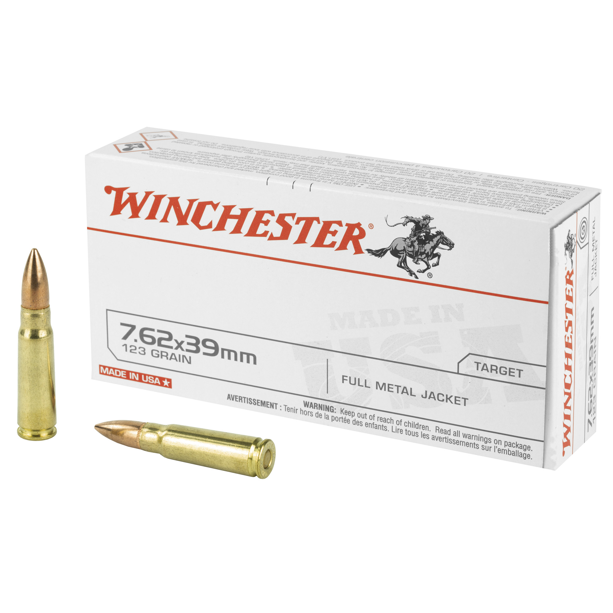 Winchester USA 7.62×39 123gr Full Metal Jacket – 20rd