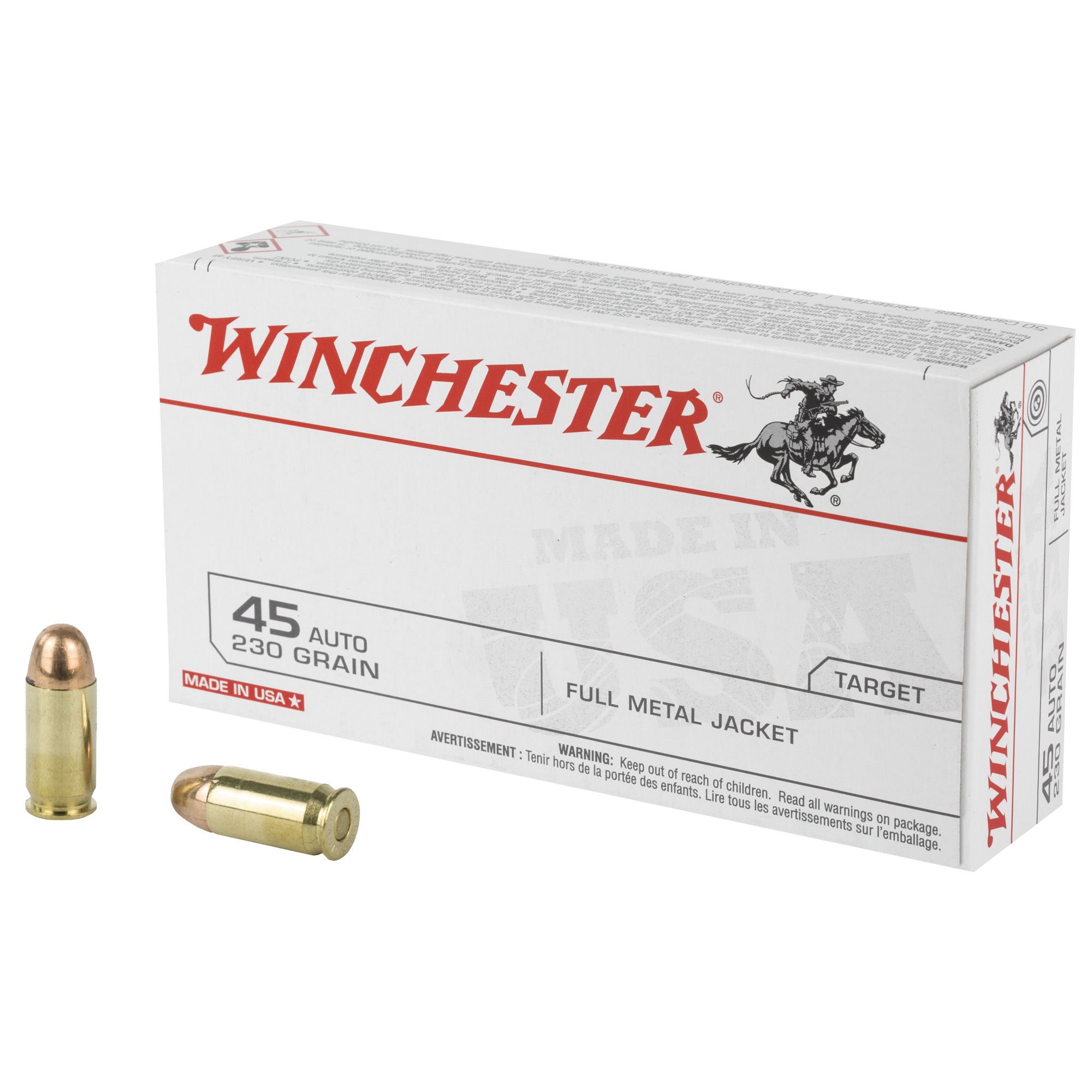 Winchester USA 45 ACP 230gr Full Metal Jacket – 50rd