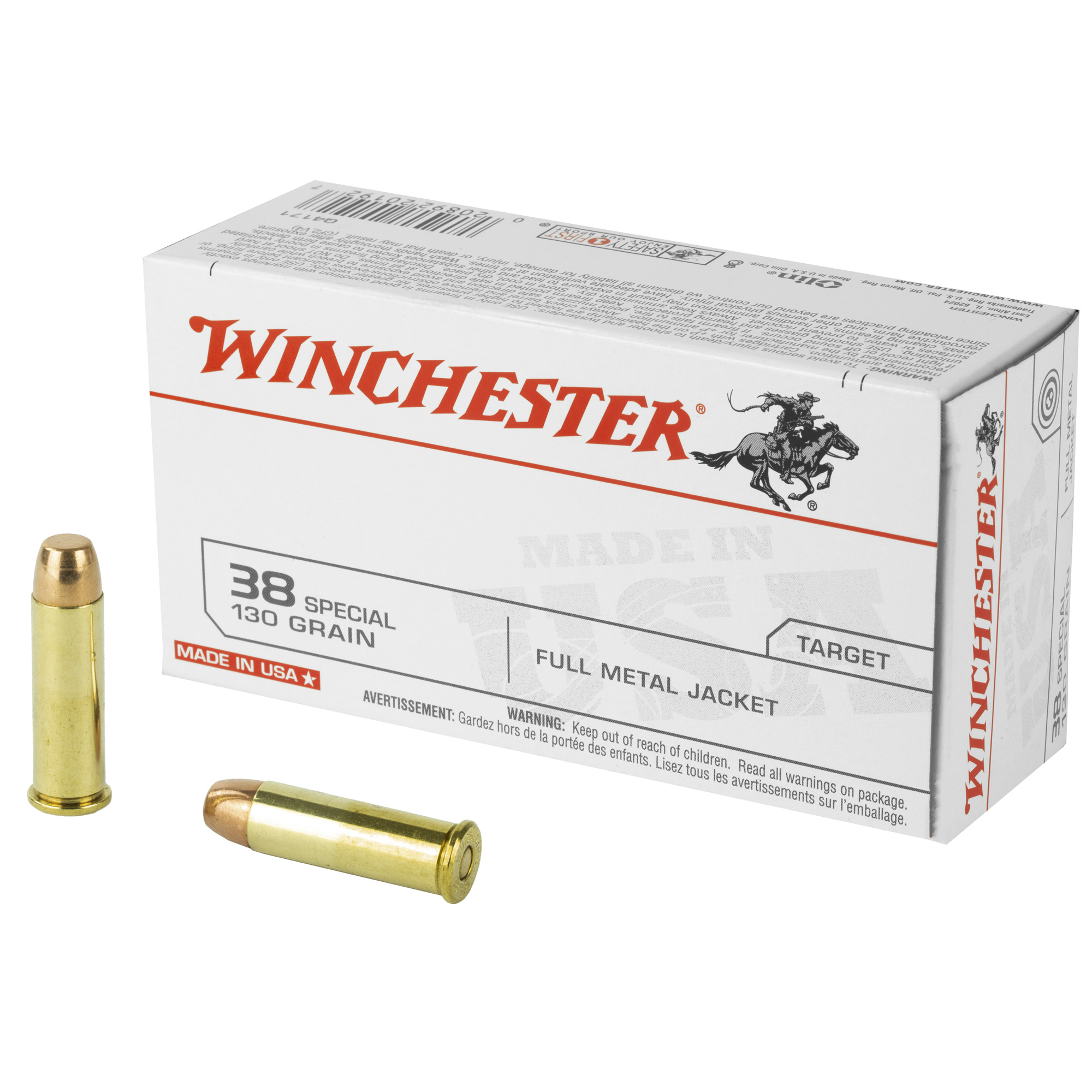 Winchester USA 38 Special 130gr Full Metal Jacket – 50rd