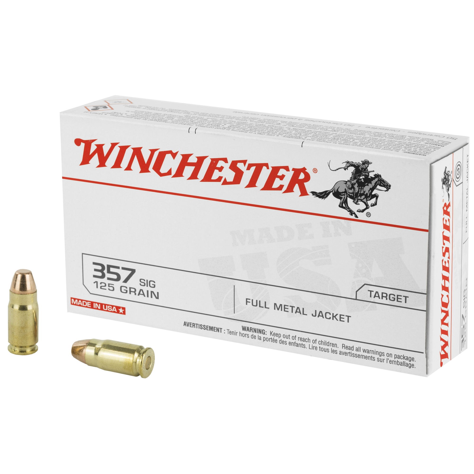 Winchester USA 357 Sig 125gr Full Metal Jacket – 50rd