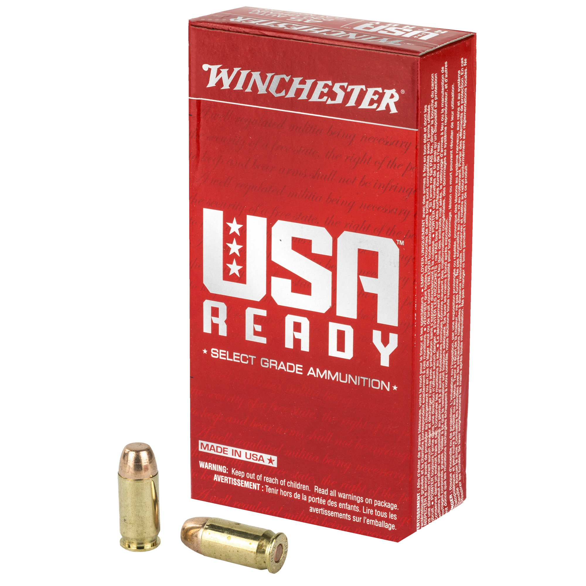 Winchester USA Ready 45 ACP 230gr Full Metal Jacket – 50rd