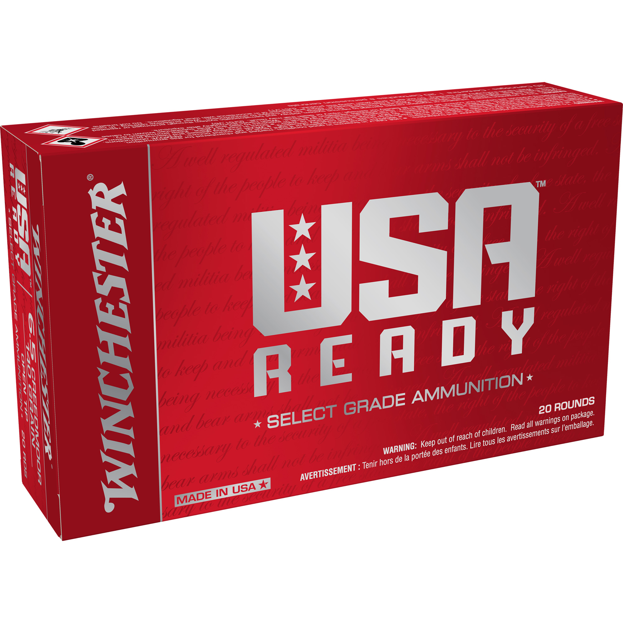 Winchester USA Ready 6.5 Creedmoor 140gr Open Tip – 20rd