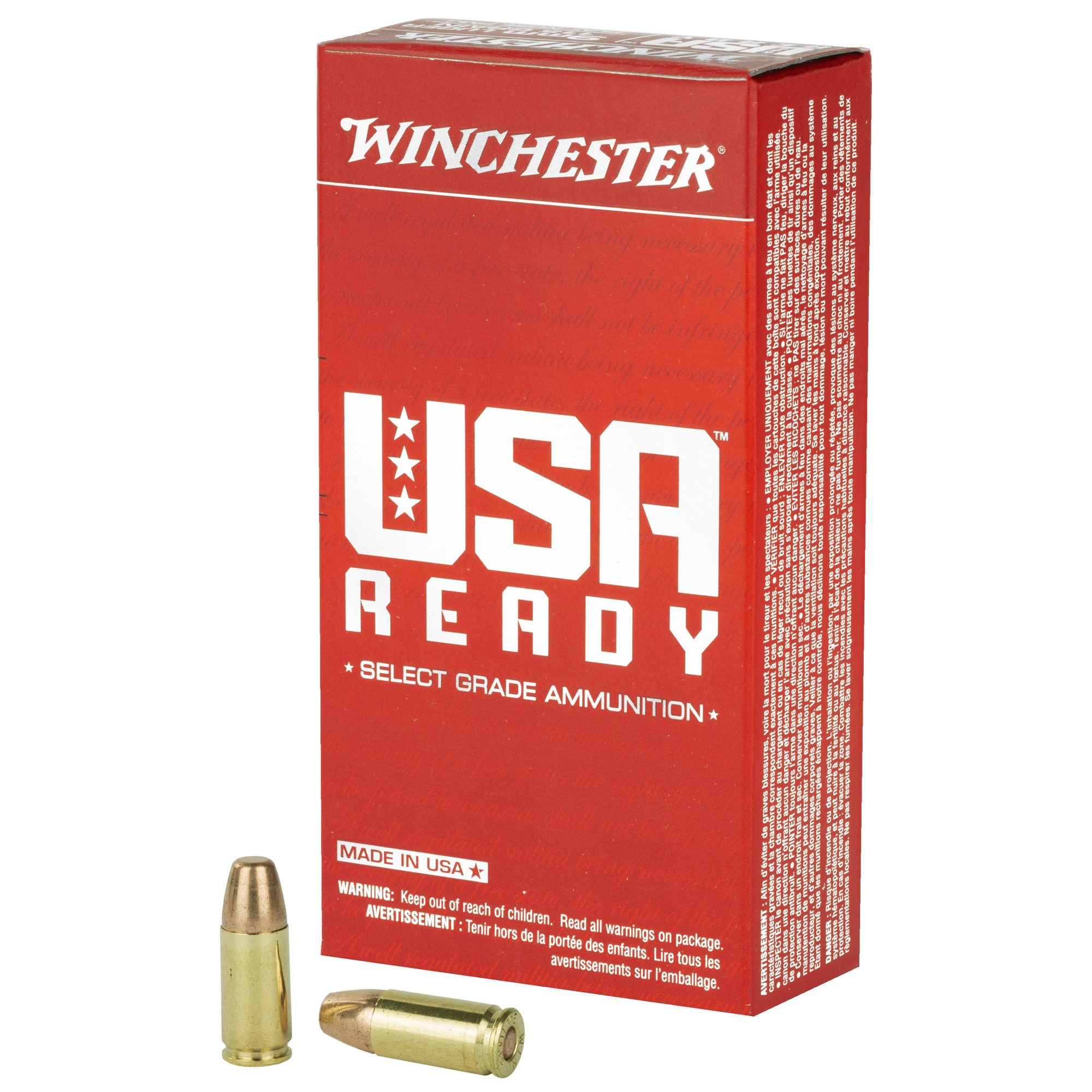 Winchester USA Ready 9mm 115gr Full Metal Jacket – 50rd