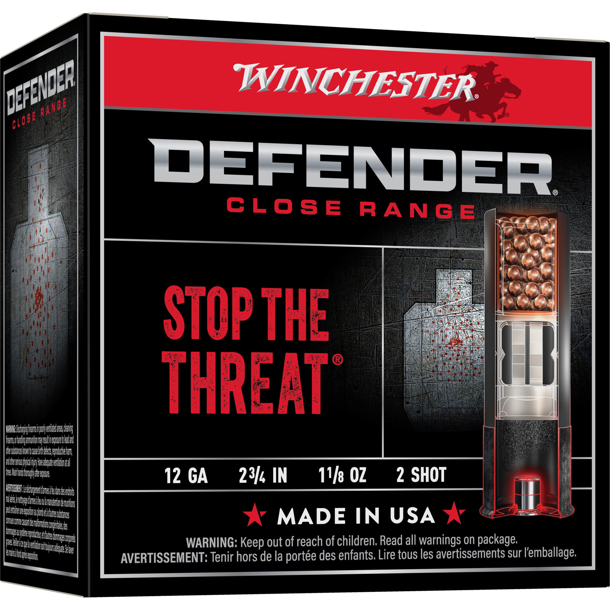 Winchester Defender 12 Gauge 2.75″ #2 Lead – 25rd