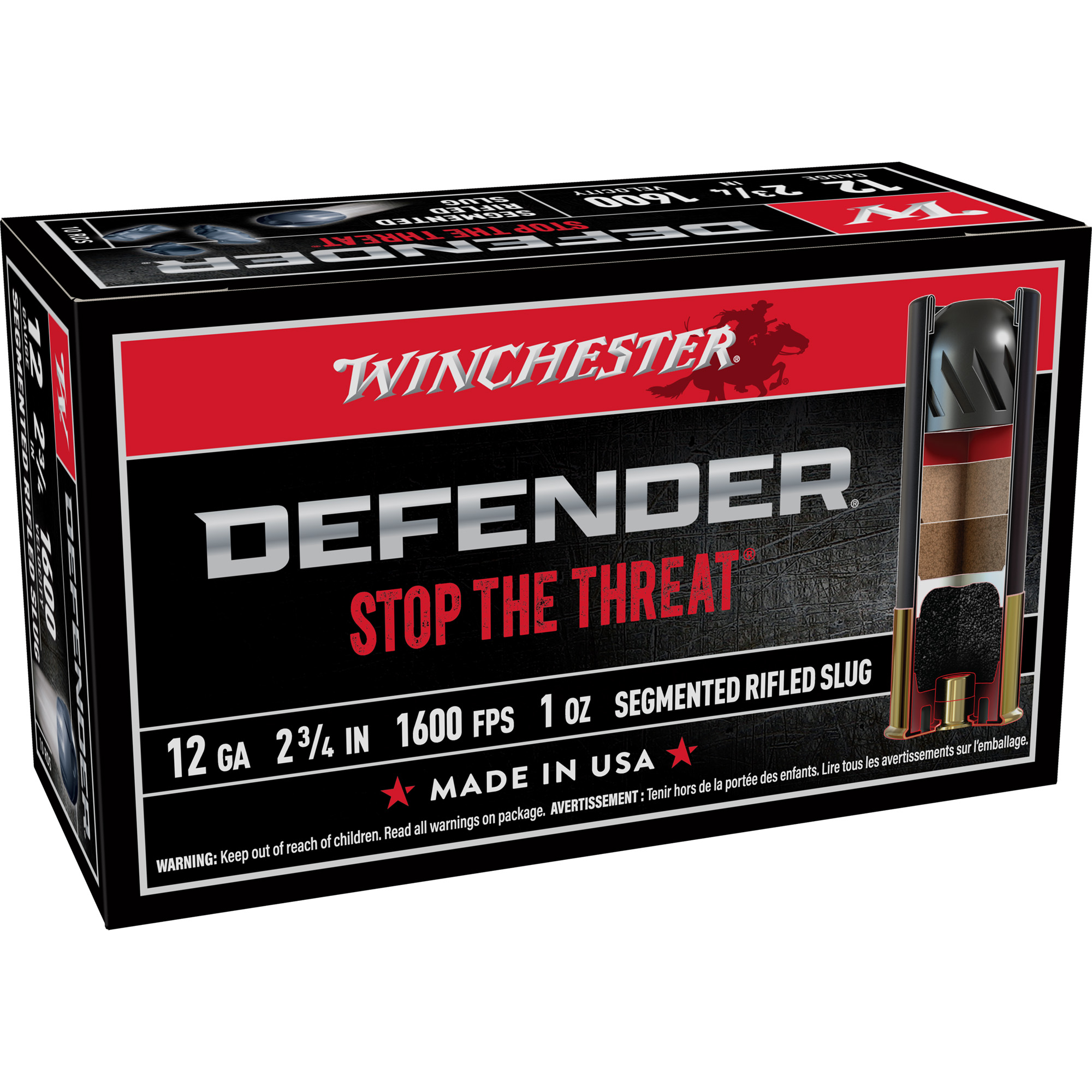 Winchester PDX1 Defender 12 Gauge 2.75″ Segmenting Slug Rifled Slug – 10rd