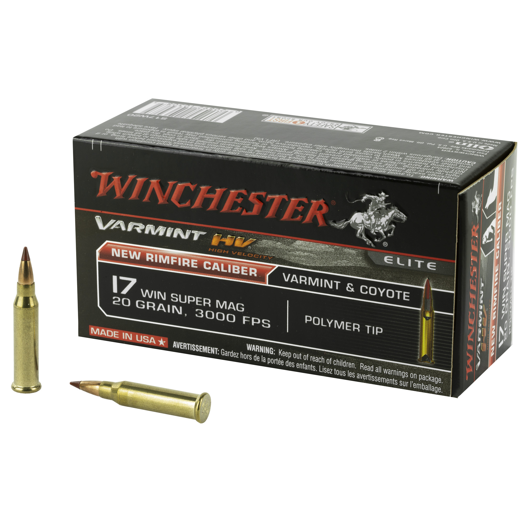 Winchester Varmint HV 17 Winchester Super Magnum 20gr Polymer Tip – 50rd