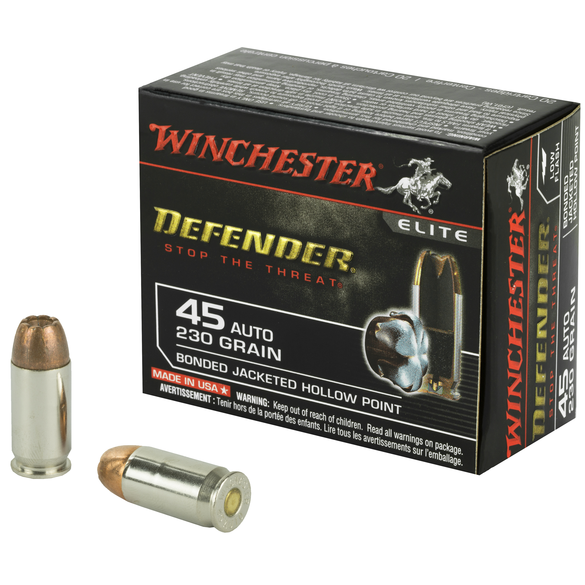 Winchester PDX1 Defender 45 ACP 230gr Jacketed Hollow Point – 20rd