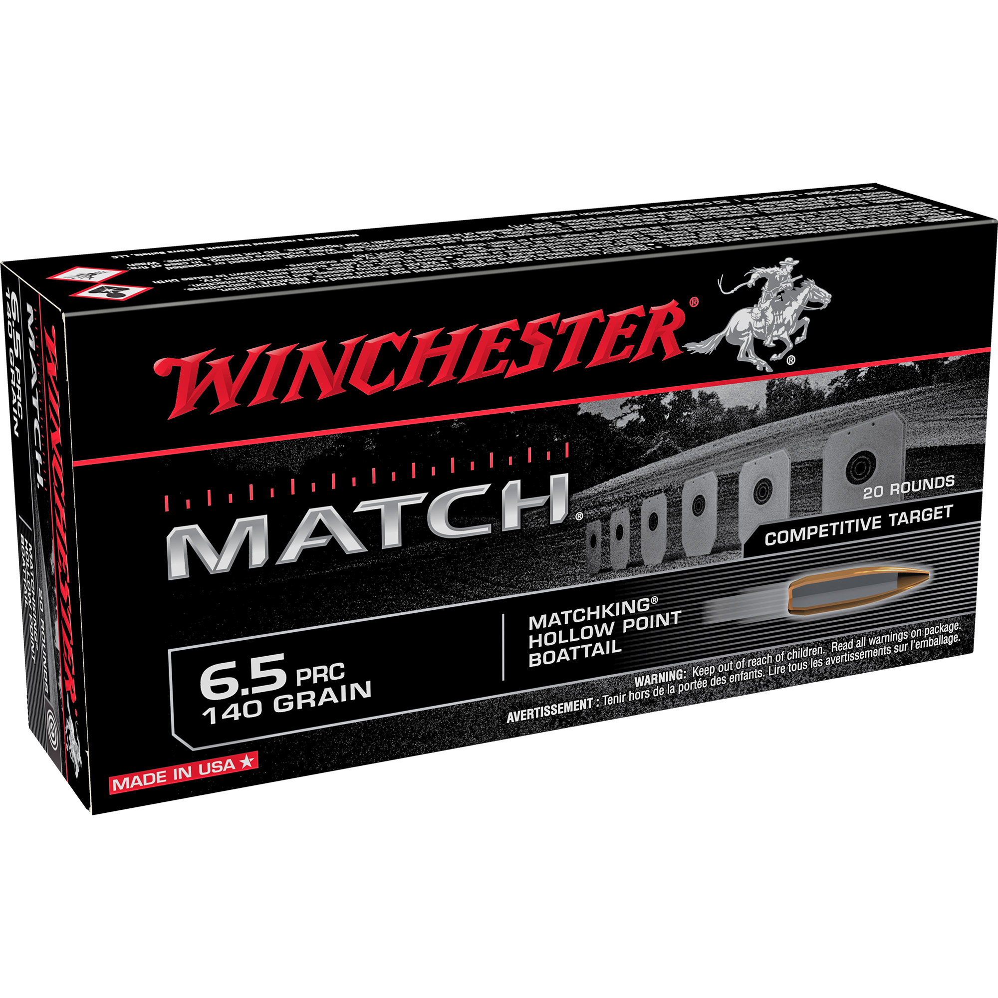 Winchester Match 6.5 PRC 140gr Boat Tail Hollow Point – 20rd