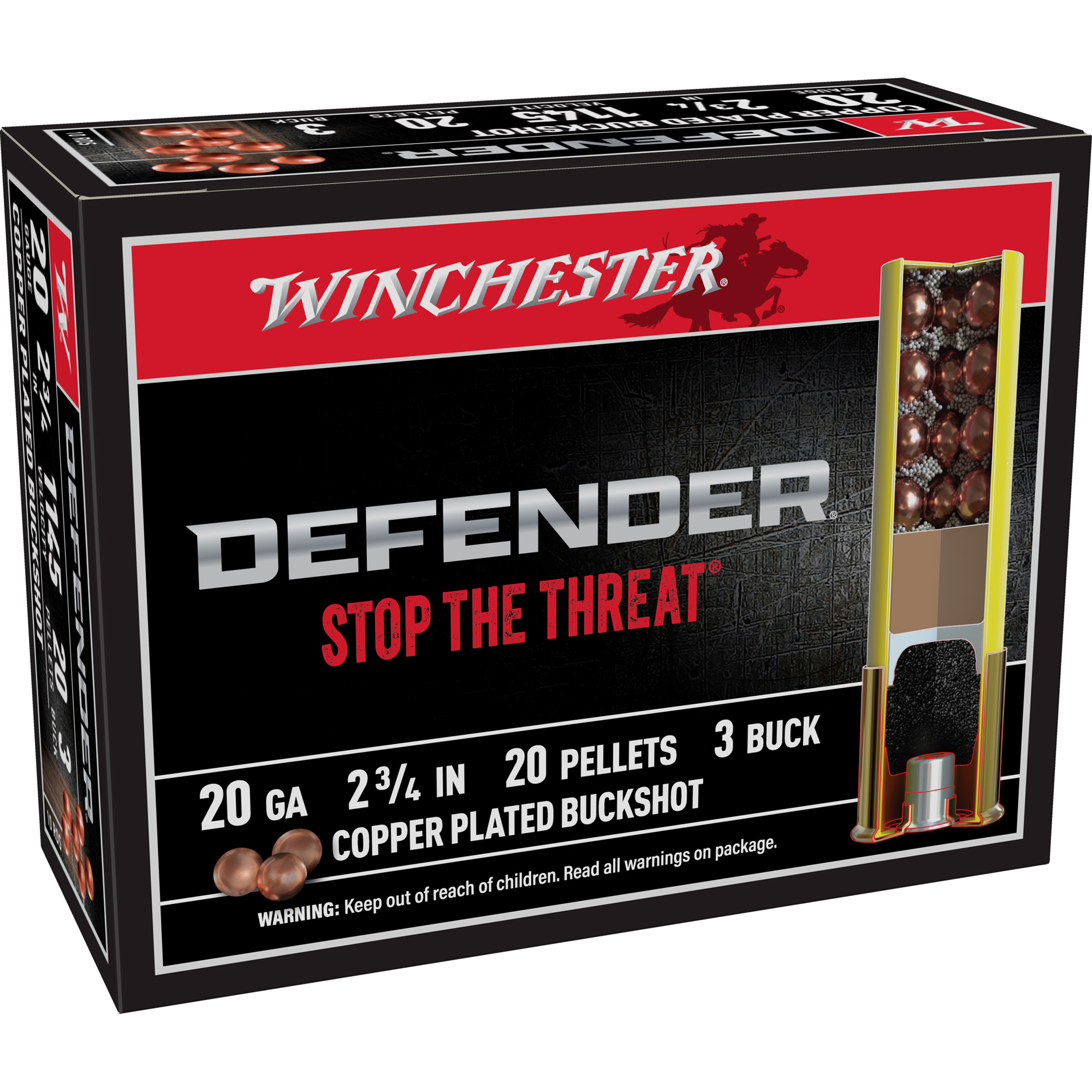 Winchester Defender 20 Gauge 2.75″ 3 Buck Buckshot – 10rd