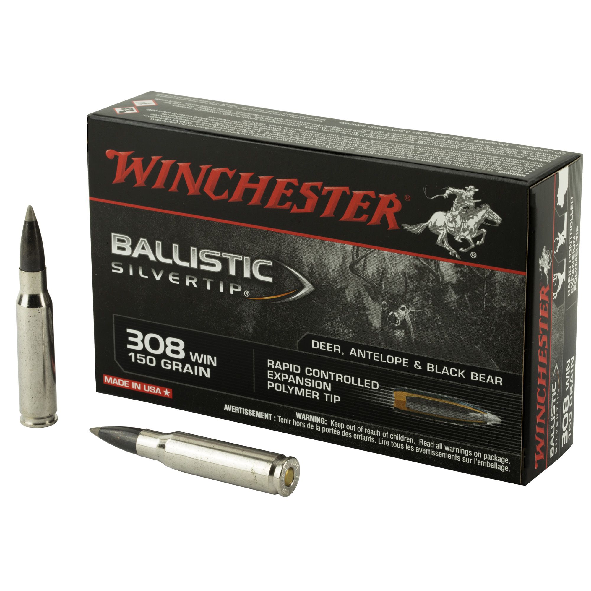 Winchester Ballistic Silvertip 308 Winchester 150gr Polymer Tip – 20rd