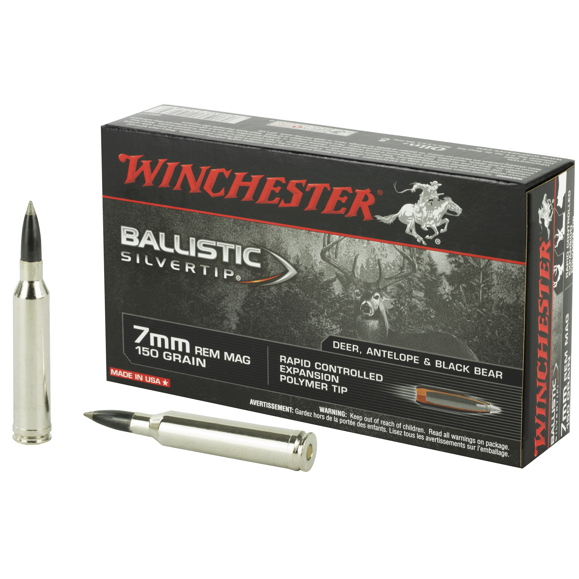 Winchester Ballistic Silvertip 7mm Remington 150gr Polymer Tip – 20rd