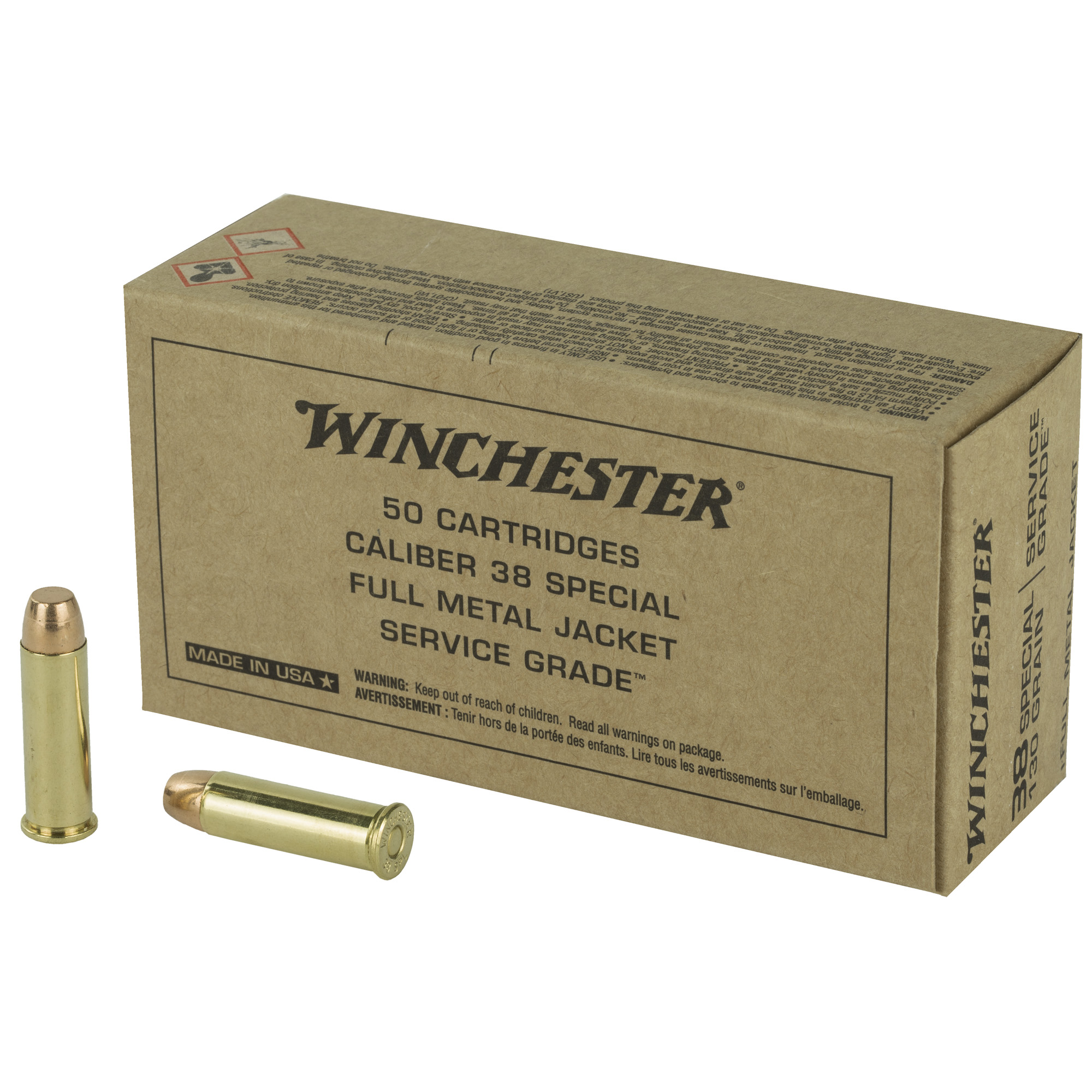 Winchester Service Grade 38 Special 130gr Full Metal Jacket – 50rd