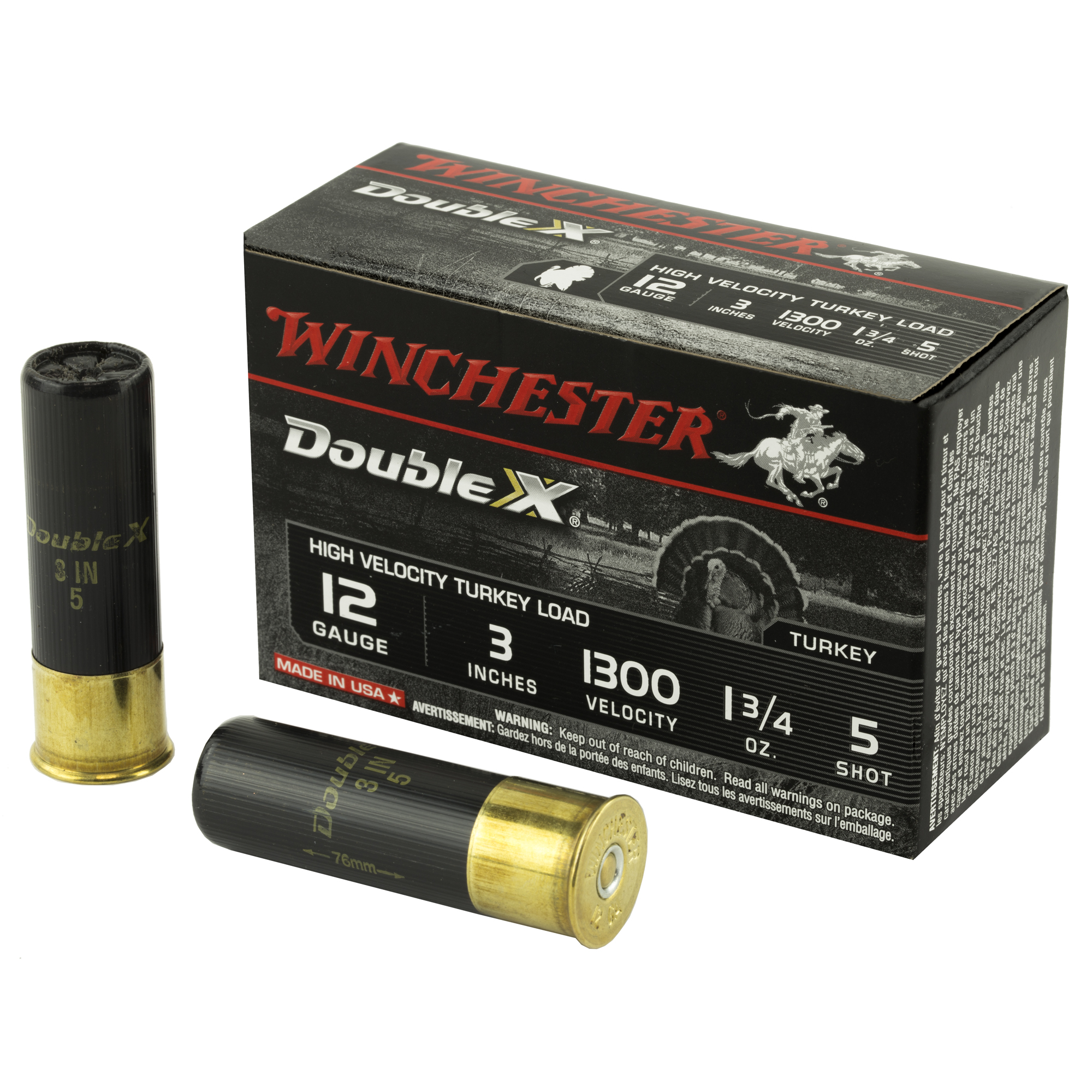 Winchester Double X Turkey 12 Gauge 3″ Hi-Velocity #5 Shotshell – 10rd