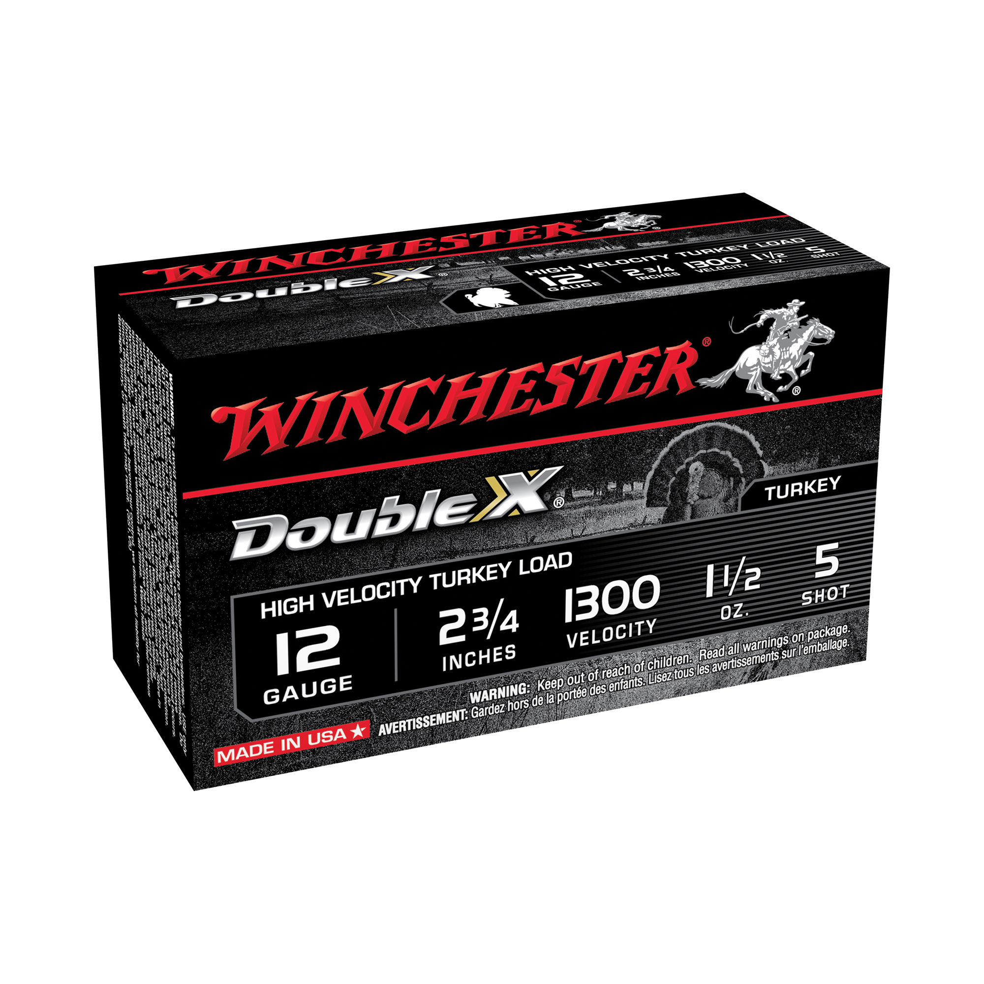 Winchester Double X Turkey 12 Gauge 2.75″ Hi-Velocity #5 Shotshell – 10rd