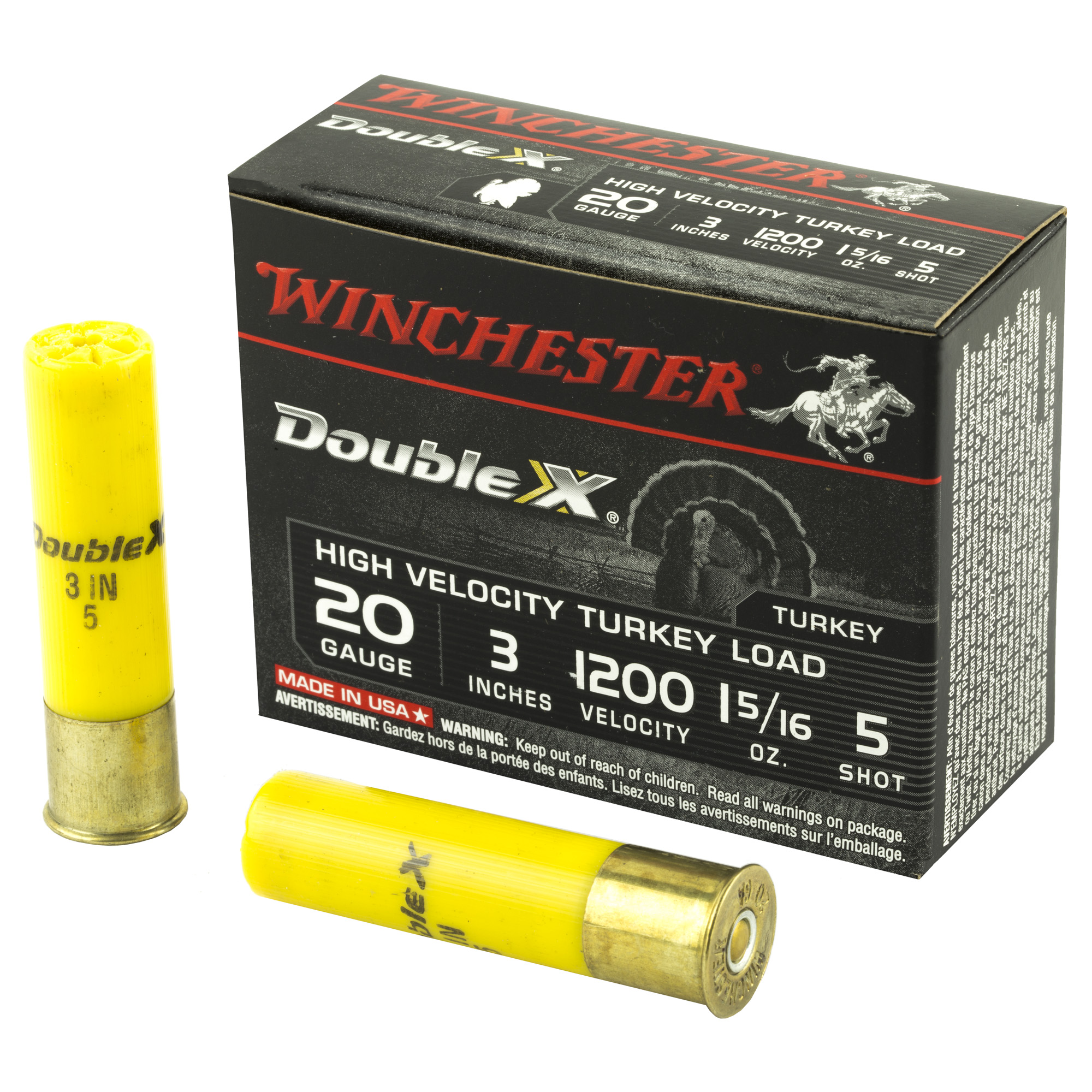 Winchester Double X Turkey 20 Gauge 3″ Hi-Velocity #5 Shotshell – 10rd