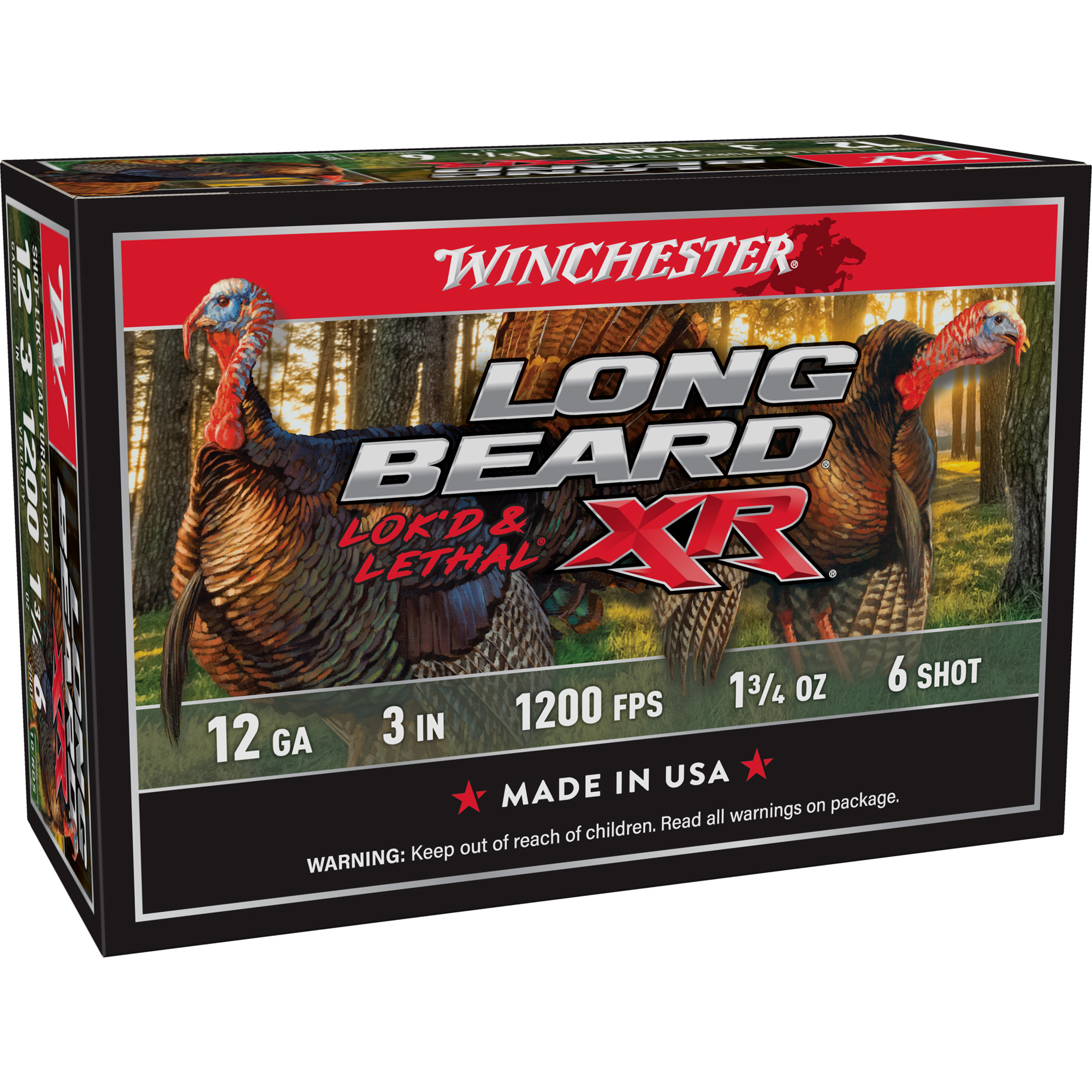 Winchester Long Beard XR 12 Gauge 3″ Shot-Lok with Plated Lead Shot #6 Shotshell – 10rd