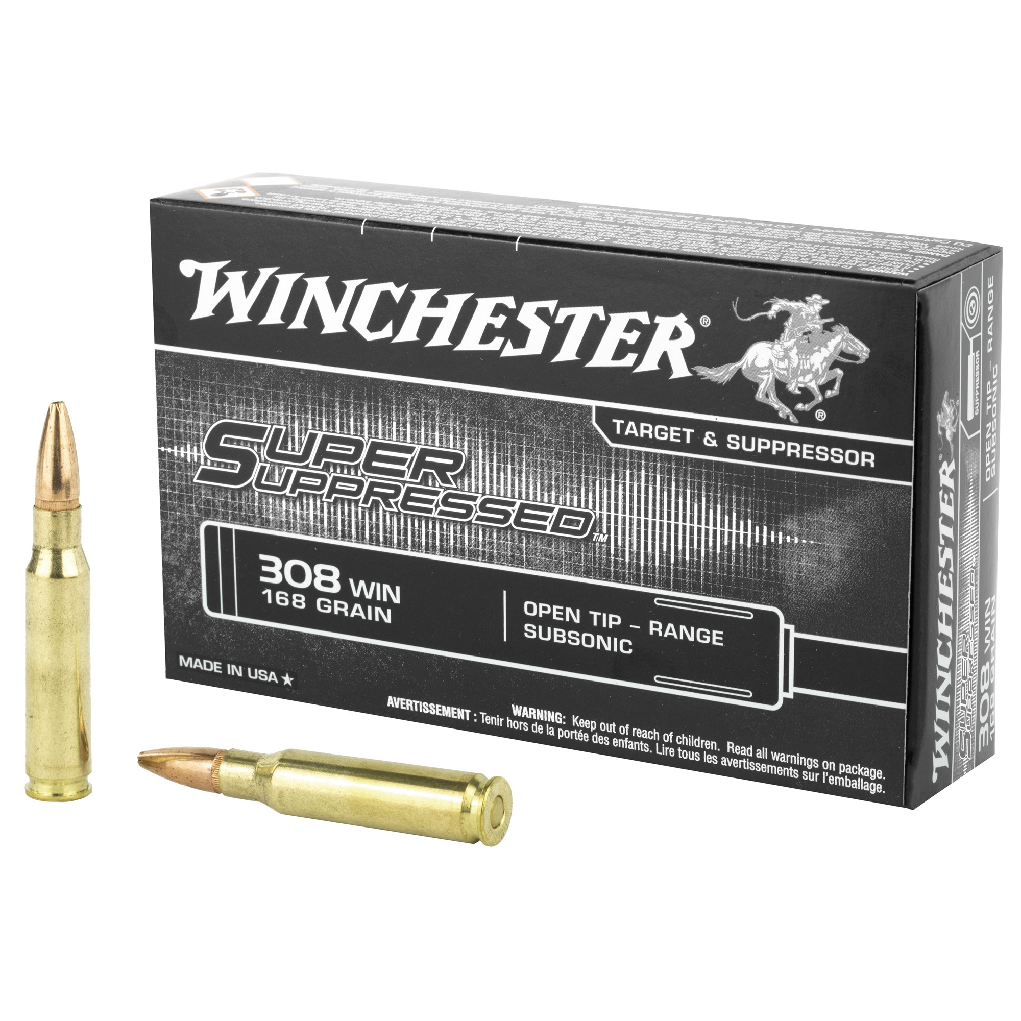 Winchester Super Suppressed 308 Winchester 168gr Open Tip – 20rd