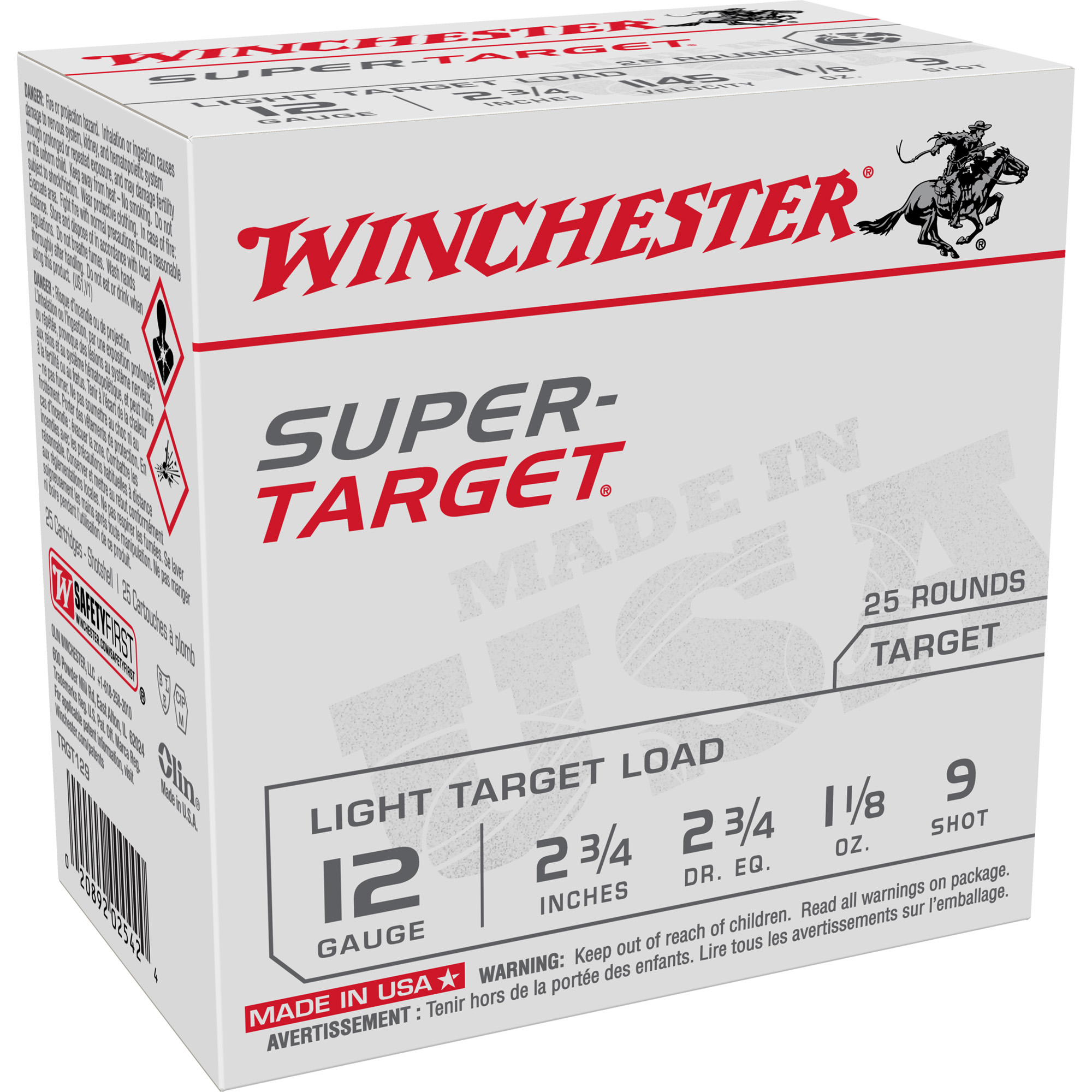 Winchester Super Target 12 Gauge 2.75″ #9 Shotshell – 25rd