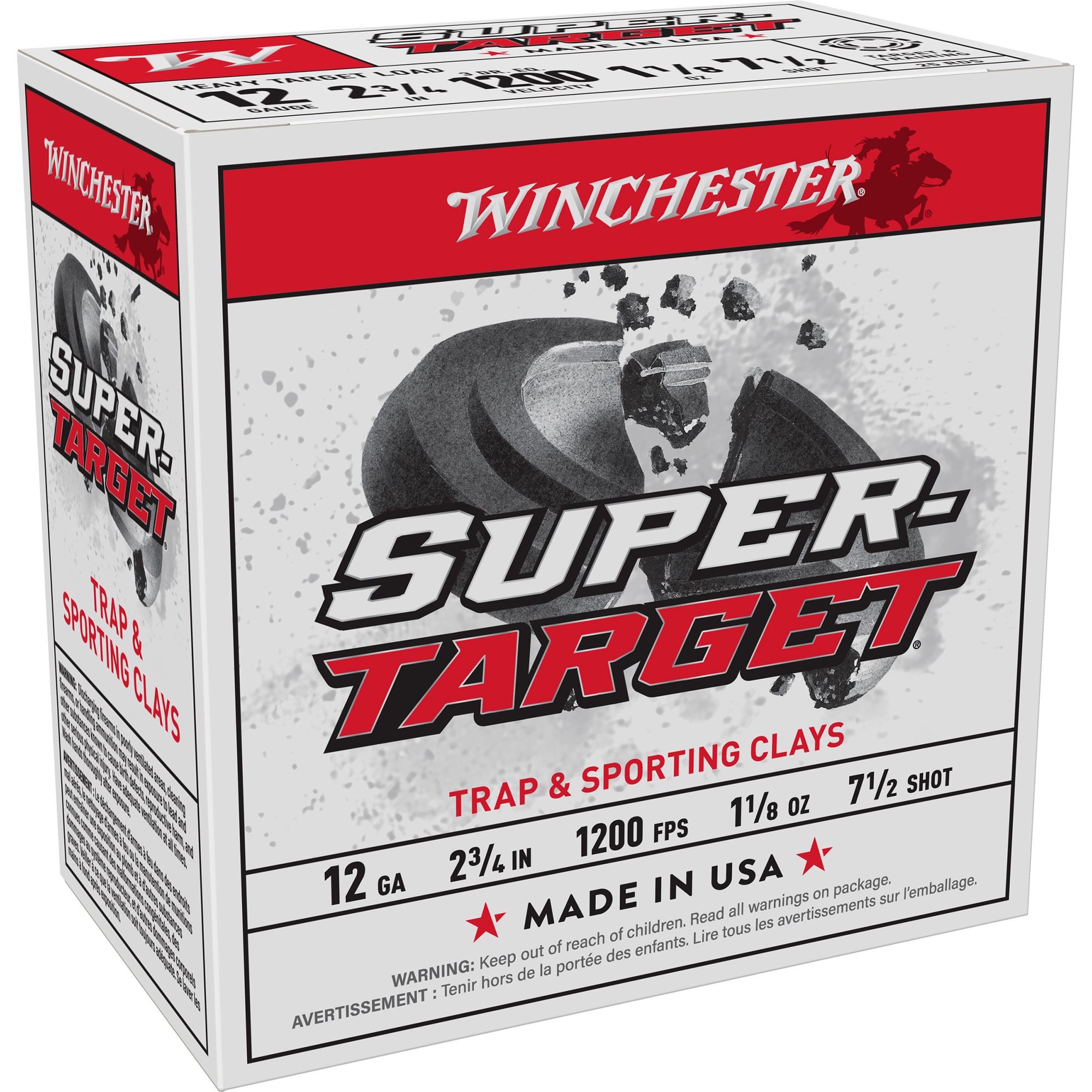 Winchester Super Target 12 Gauge 2.75″ #7.5 Shotshell – 25rd