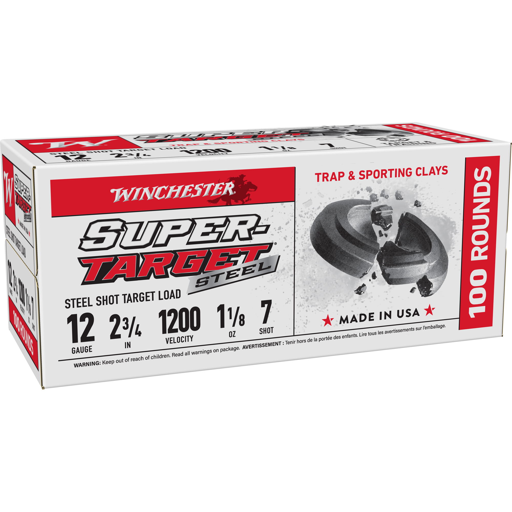 Winchester Super-Target 12 Gauge 2.75″ #7 Steel Shot – 100rd