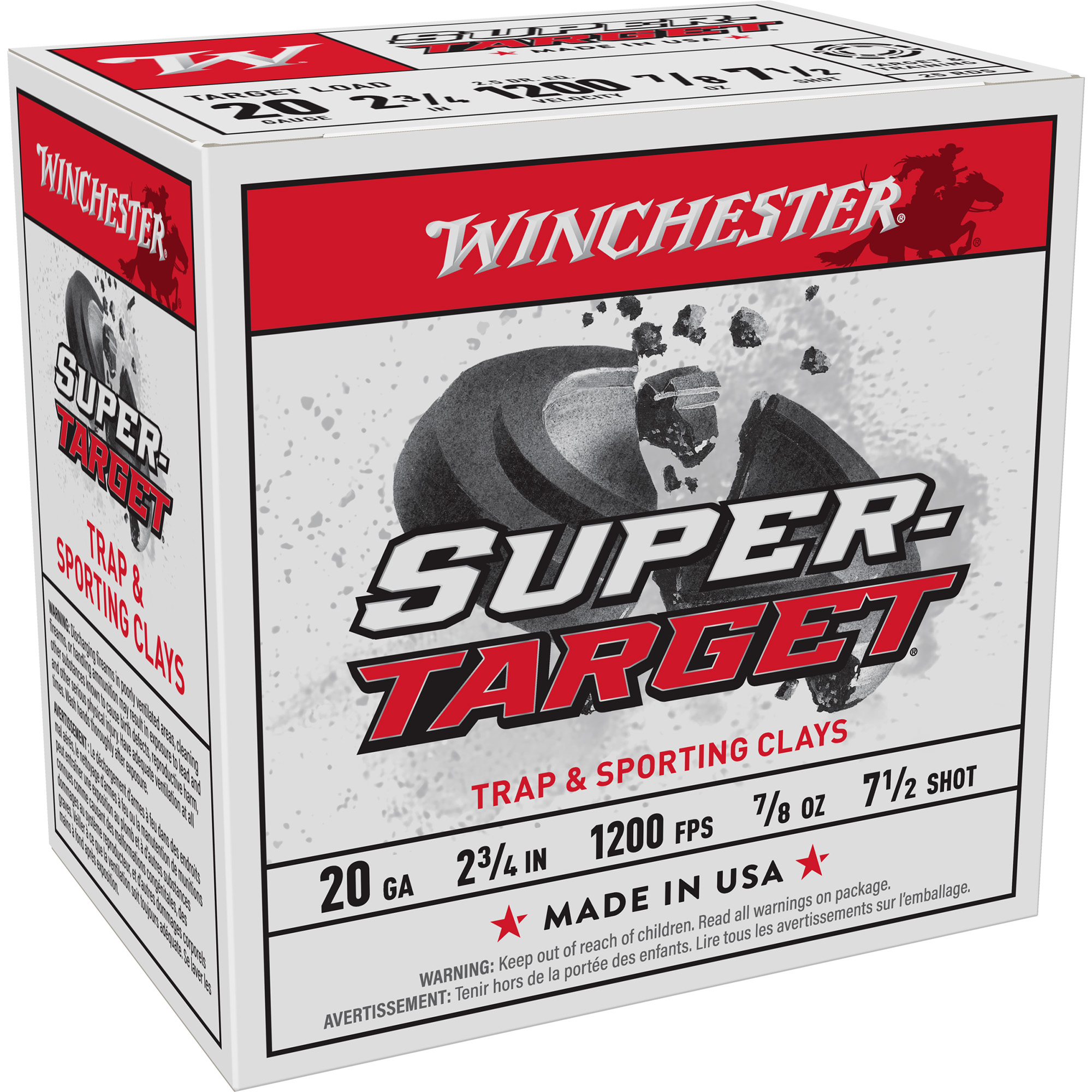 Winchester USA 20 Gauge 2.75″ #7.5 Shot – 25rd