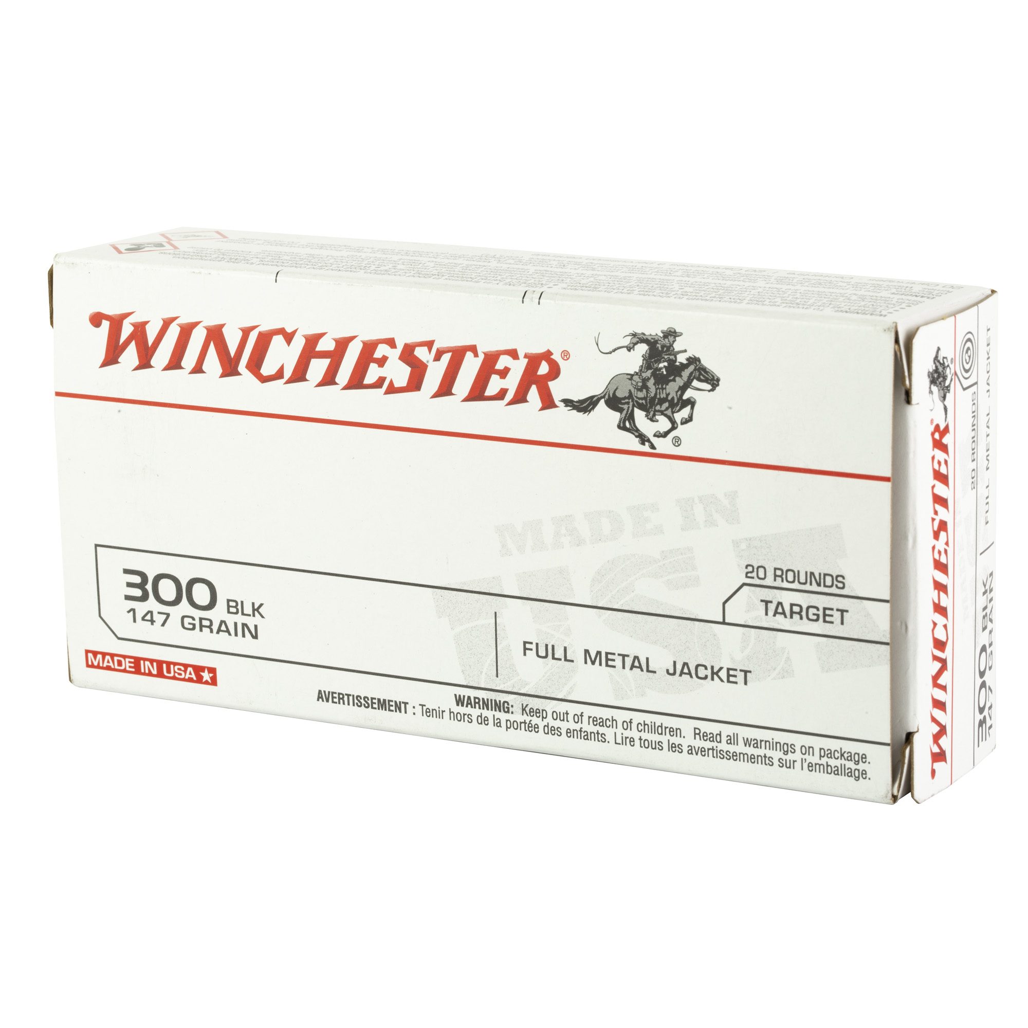 Winchester USA 300 Blackout 147gr Full Metal Jacket – 20rd