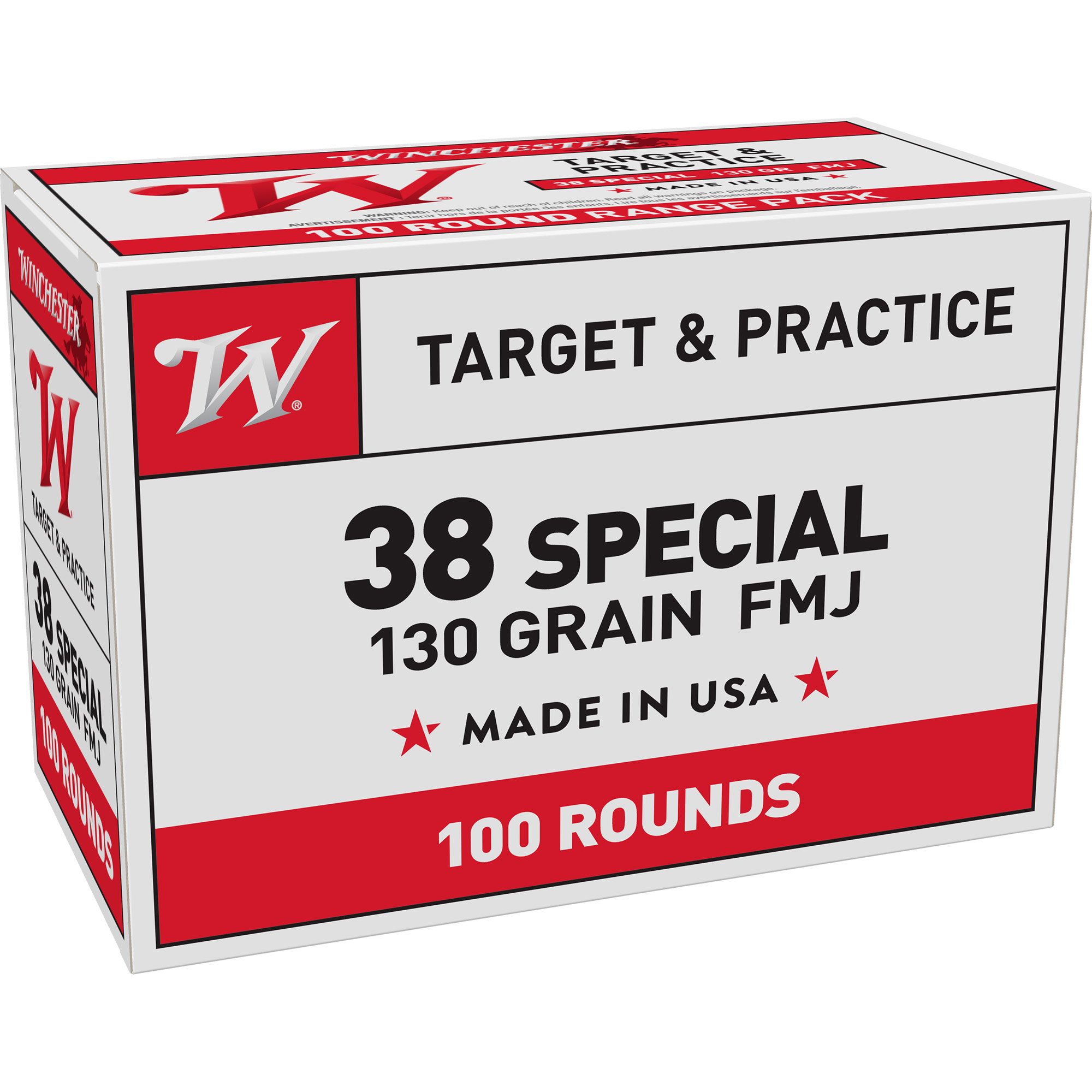 Winchester USA WHITE BOX TARGET 38 Special 130gr Full Metal Jacket – 100rd