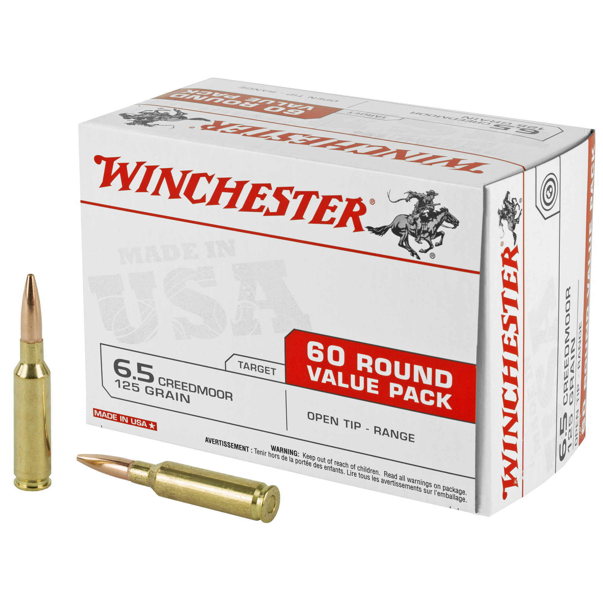 Winchester USA 6.5 Creedmoor 125gr Open Tip – 60rd