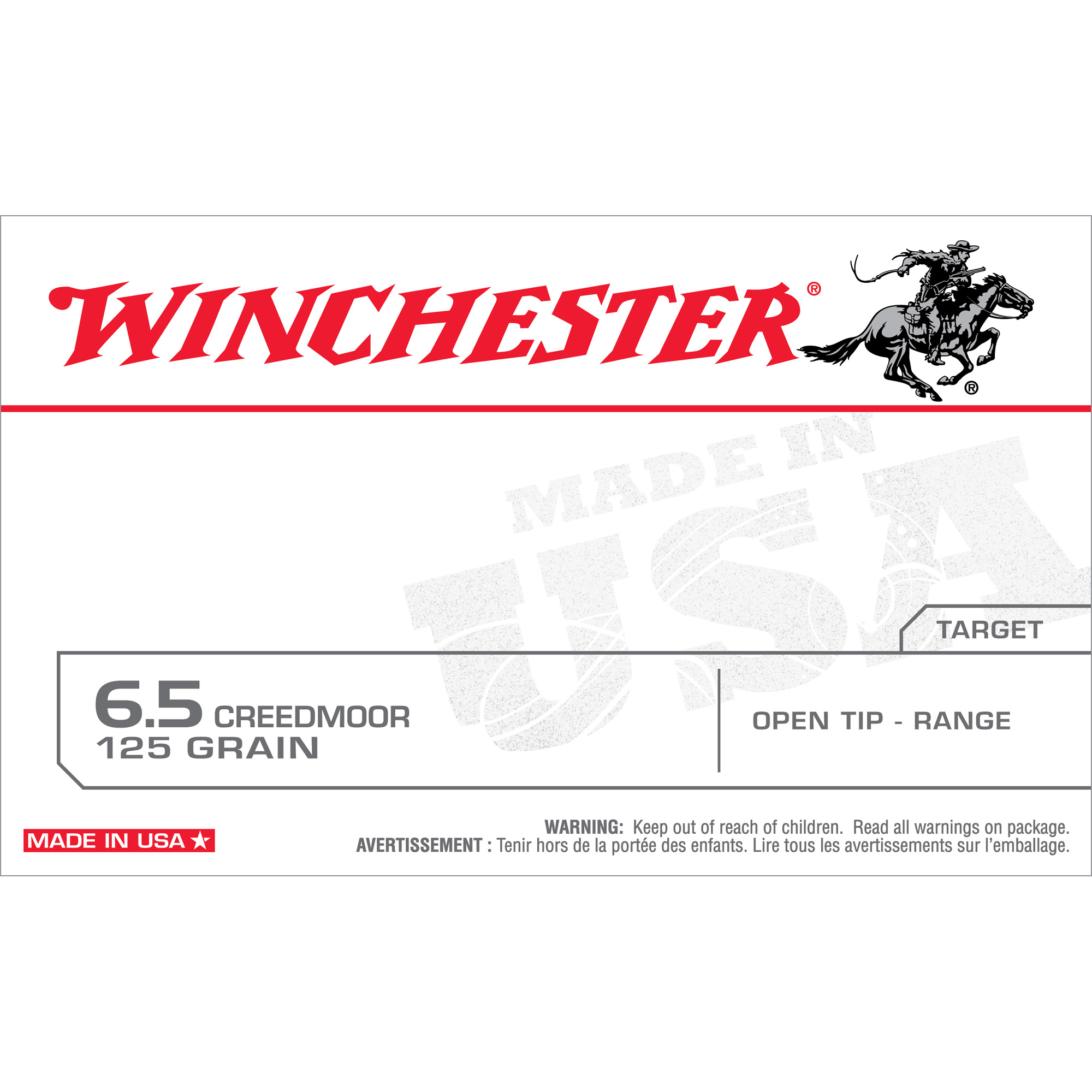 Winchester USA 6.5 Creedmoor 125gr Jacketed Hollow Point – 20rd