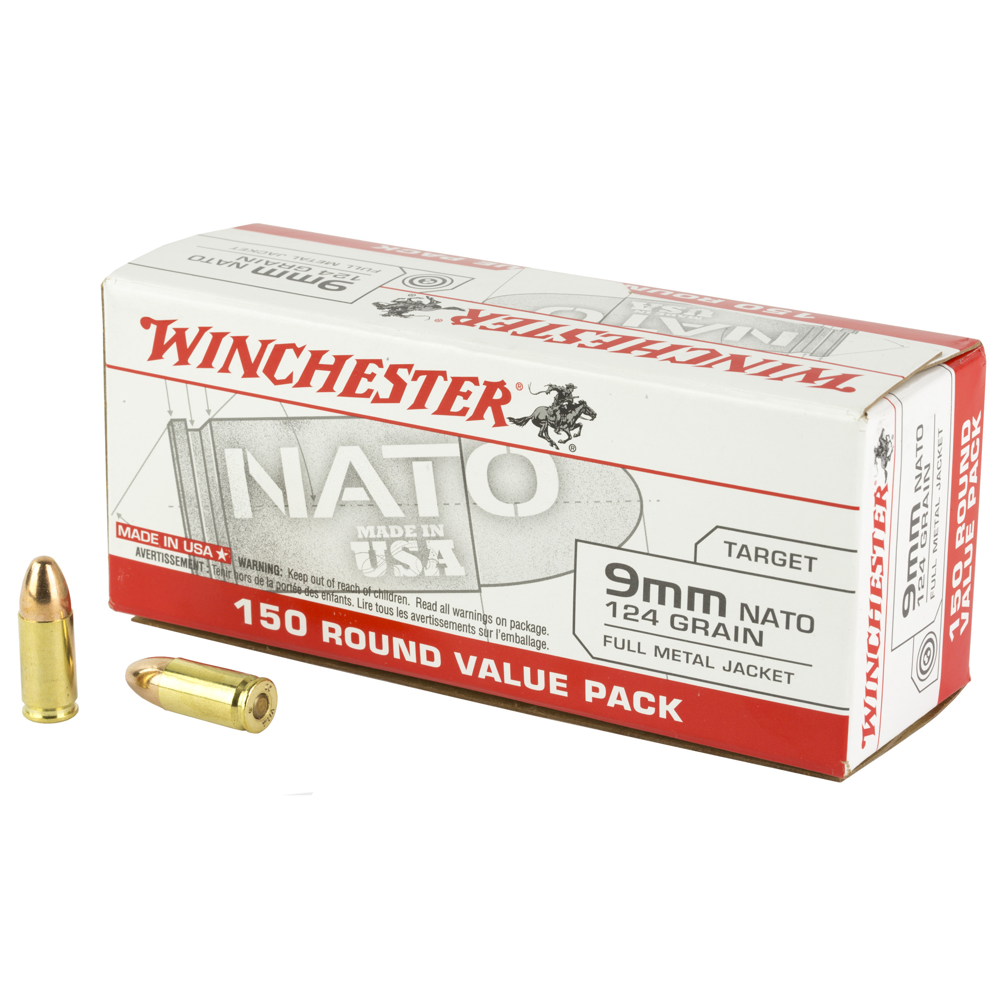 Winchester USA 9mm 124gr Full Metal Jacket – 150rd