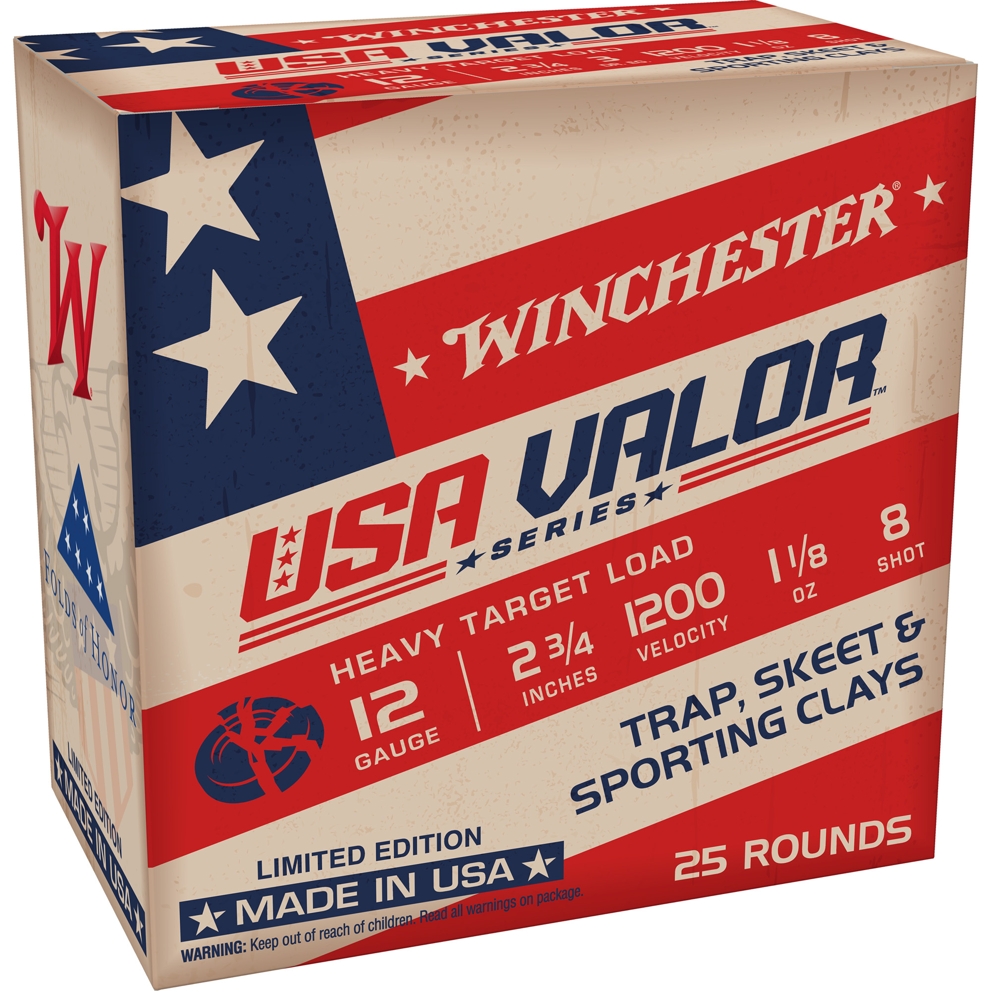 Winchester USA VALOR 12 Gauge 2.75″ #8 Shot – 25rd