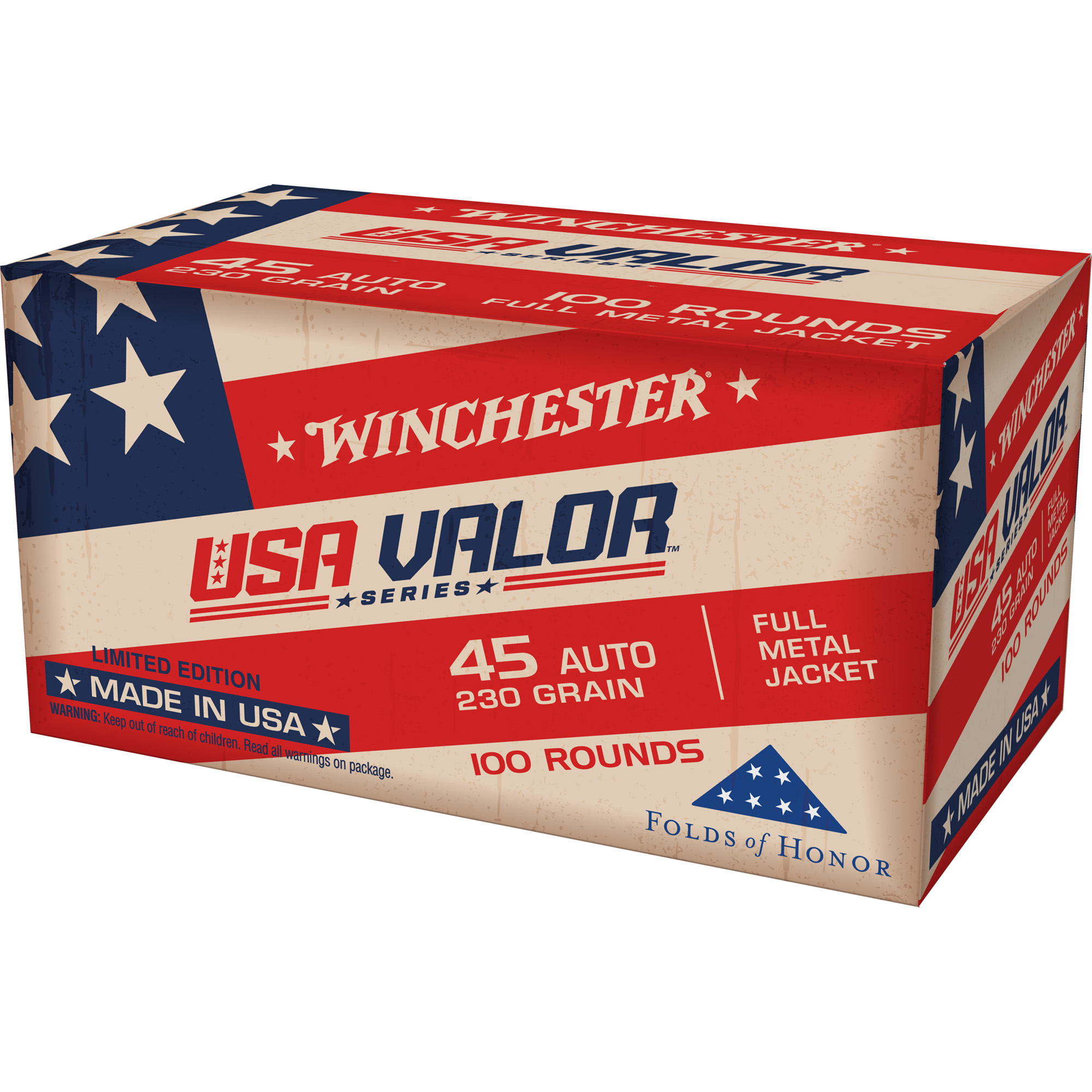 Winchester USA WHITE BOX 45 ACP 230gr Full Metal Jacket – 100rd