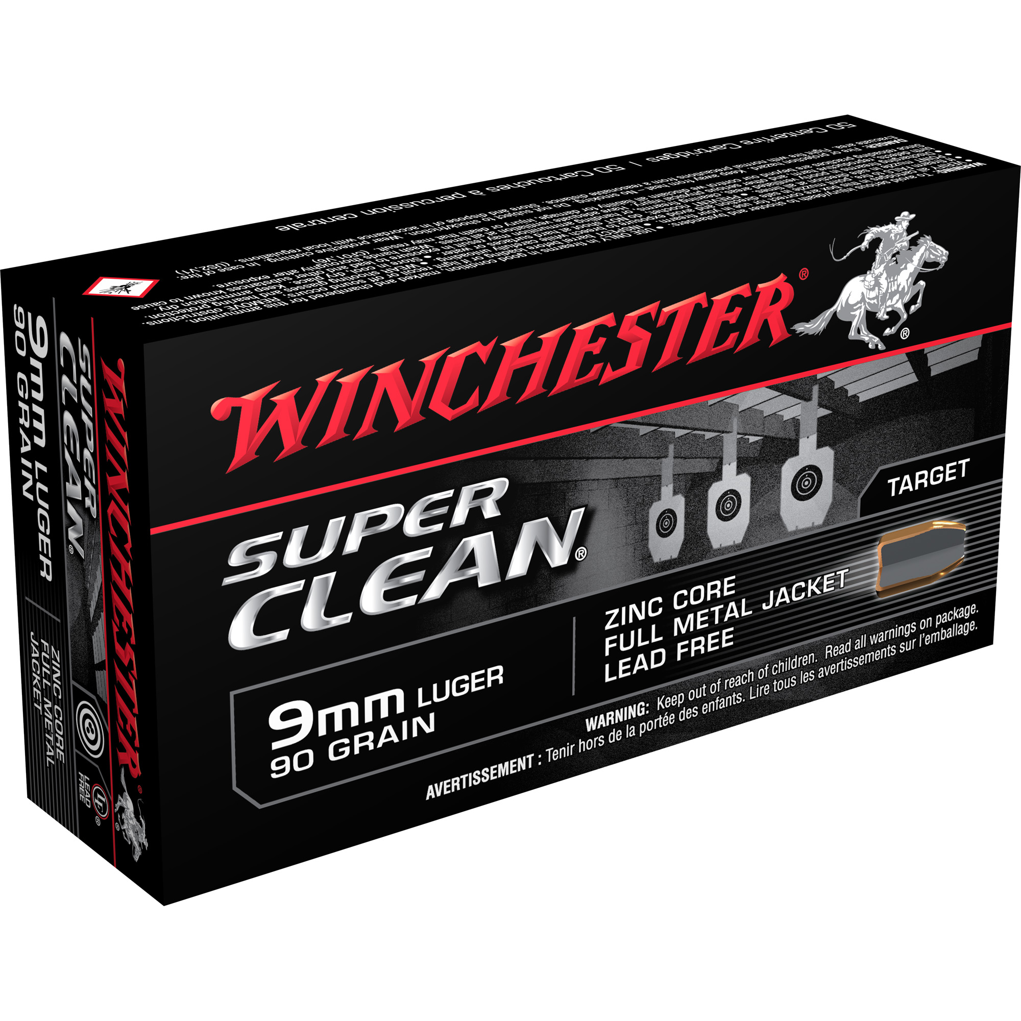 Winchester Super Clean 9mm 90gr Full Metal Jacket – 50rd