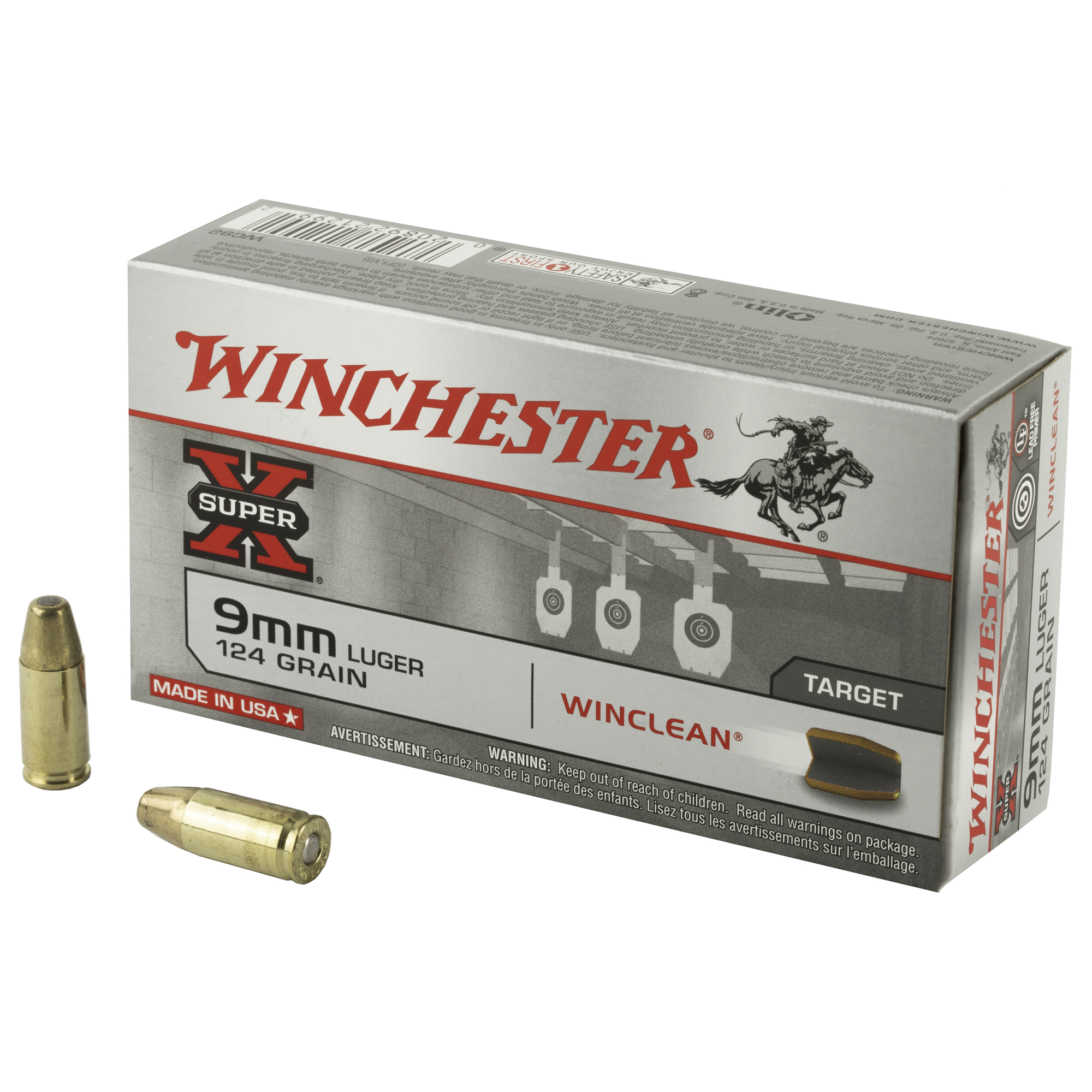 Winchester Super Clean WinClean 9mm 124gr Brass Enclosed Base – 50rd