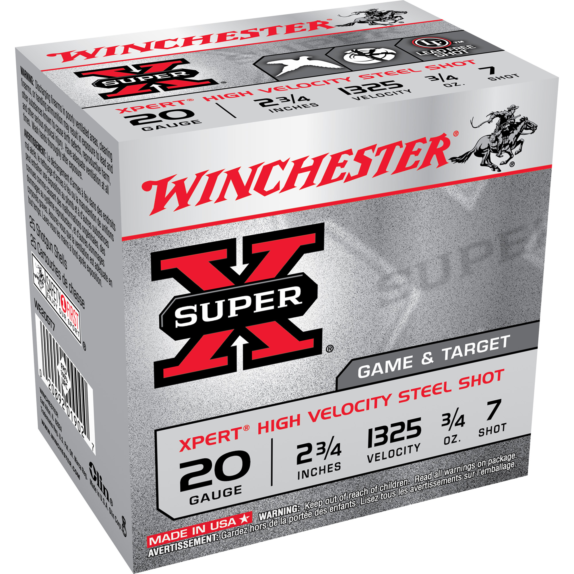 Winchester Xpert 20 Gauge 2.75″ California Certified Nonlead Ammunition #7 Steel Shot – 25rd