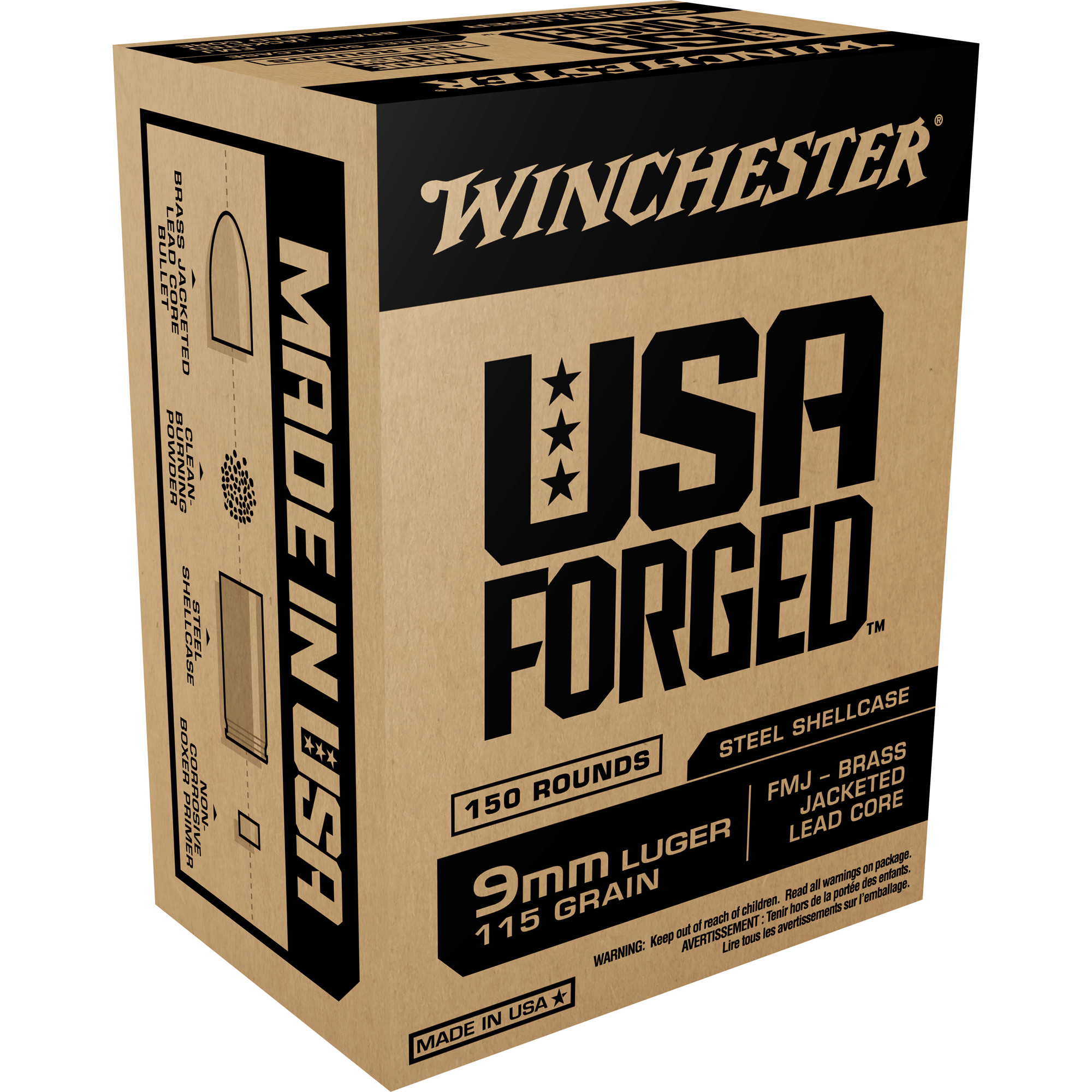 Winchester USA 9mm 115gr Full Metal Jacket – 1000rd