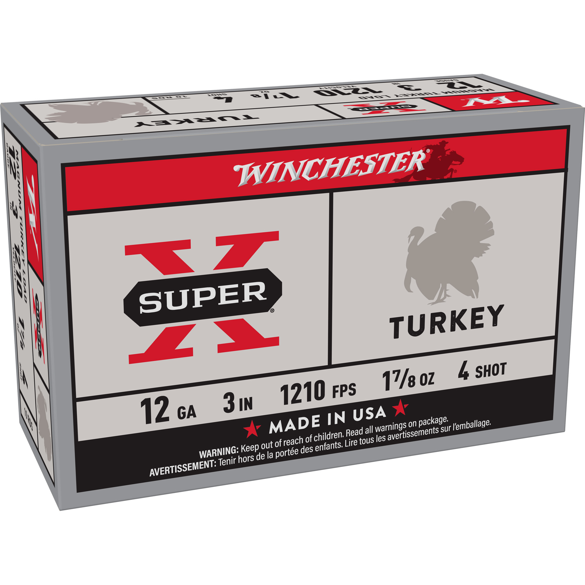 Winchester Super-X Turkey 12 Gauge 3″ #4 Shotshell – 10rd