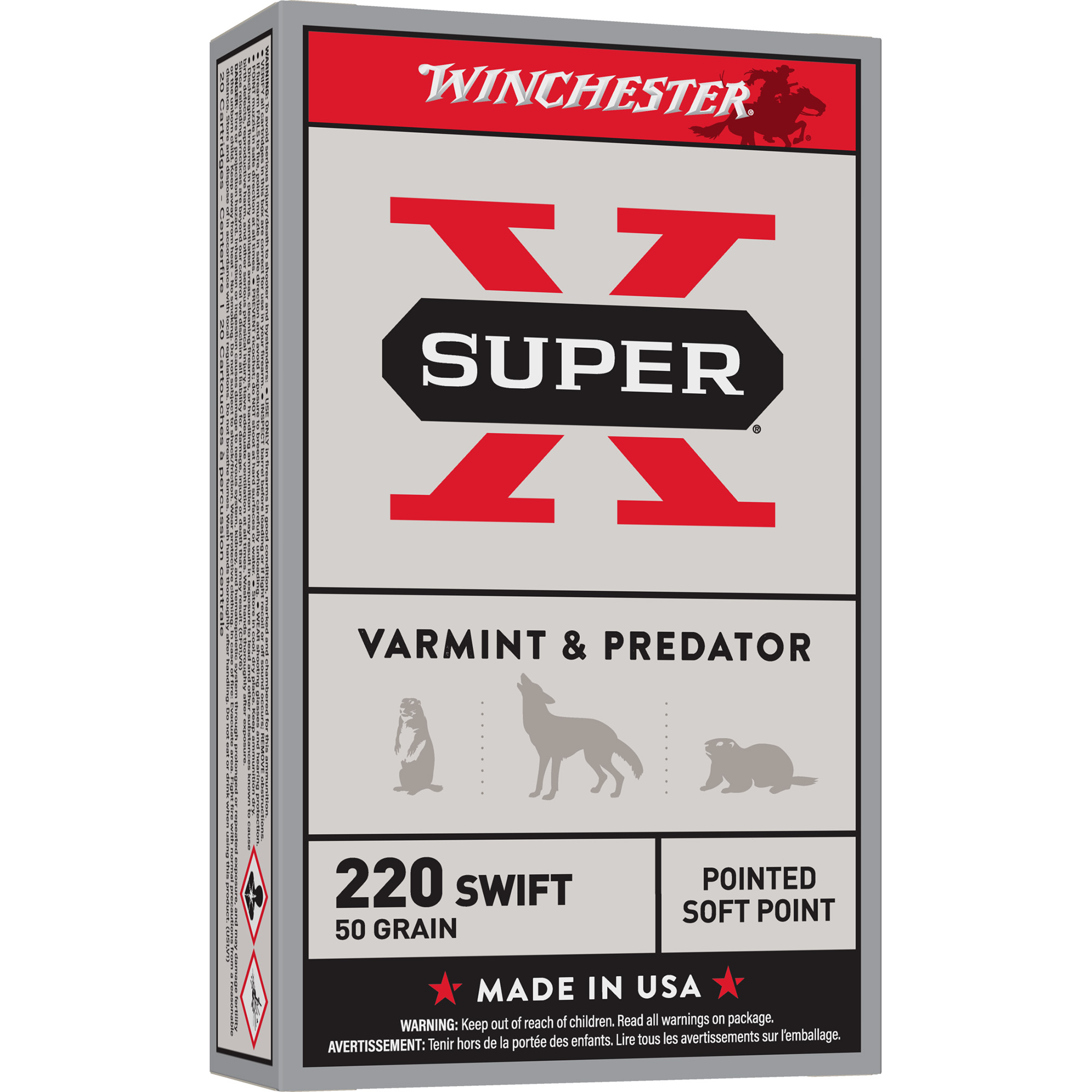 Winchester Super-X 220 Swift 50gr Jacketed Soft Point – 20rd