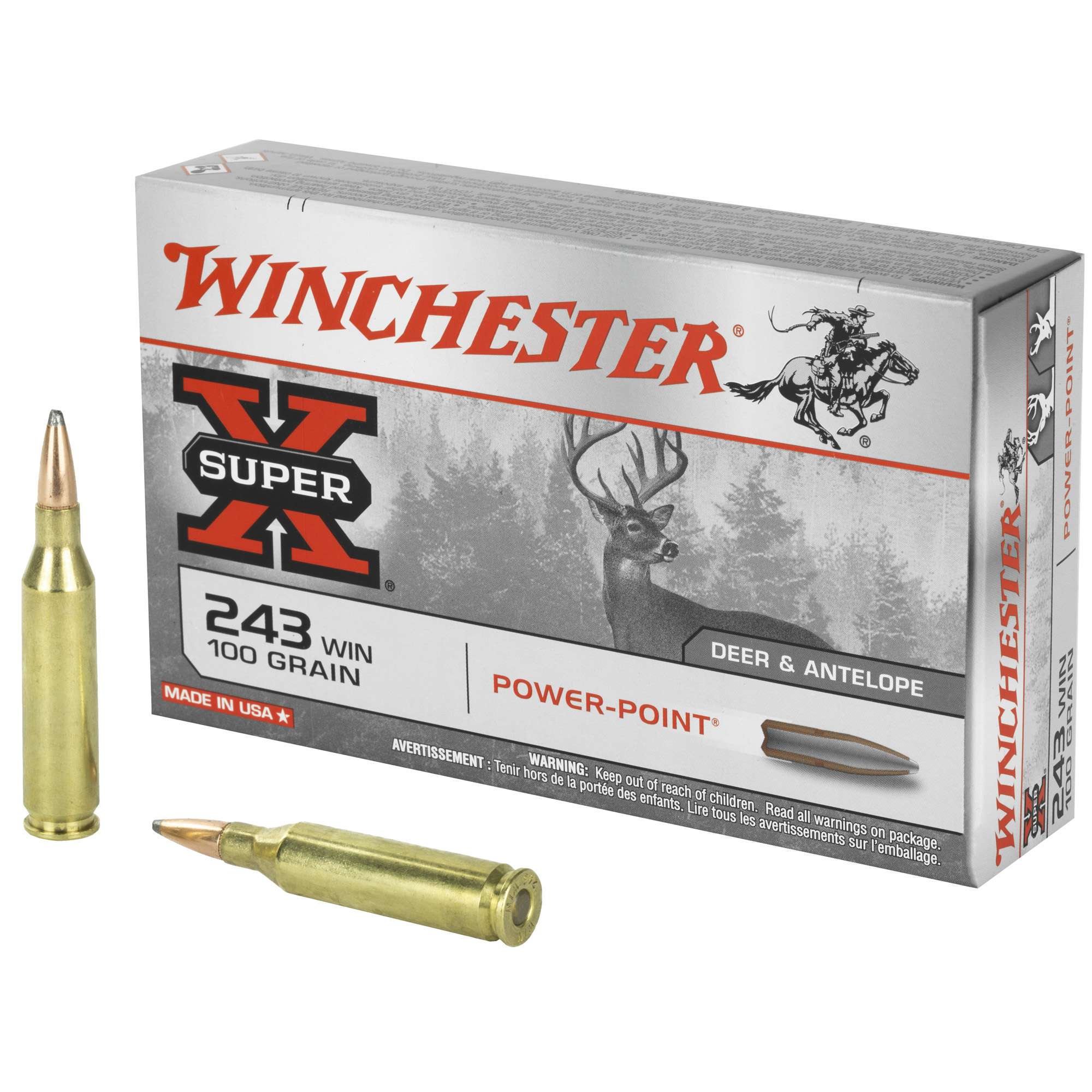 Winchester Super-X 243 Winchester 100gr Power Point – 20rd