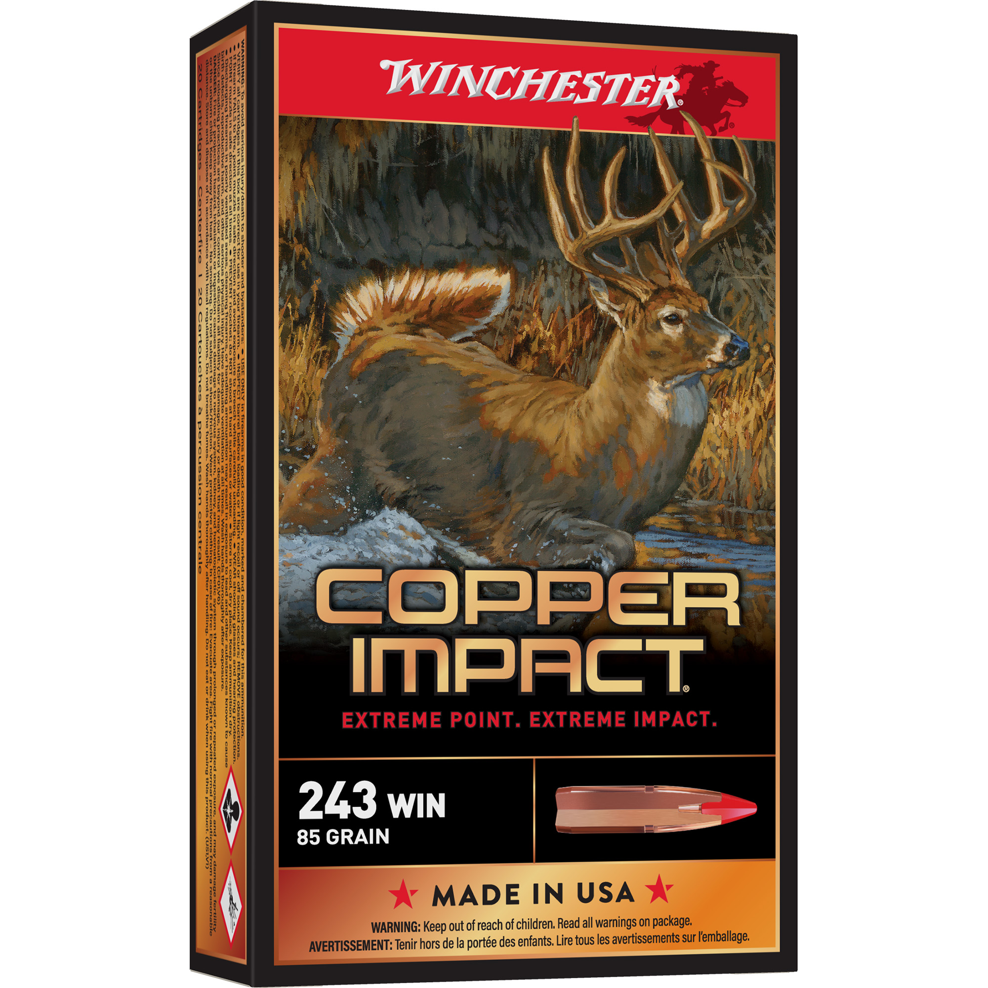 Winchester Deer Season XP Copper Impact 243 Winchester 85gr Polymer Tip – 20rd