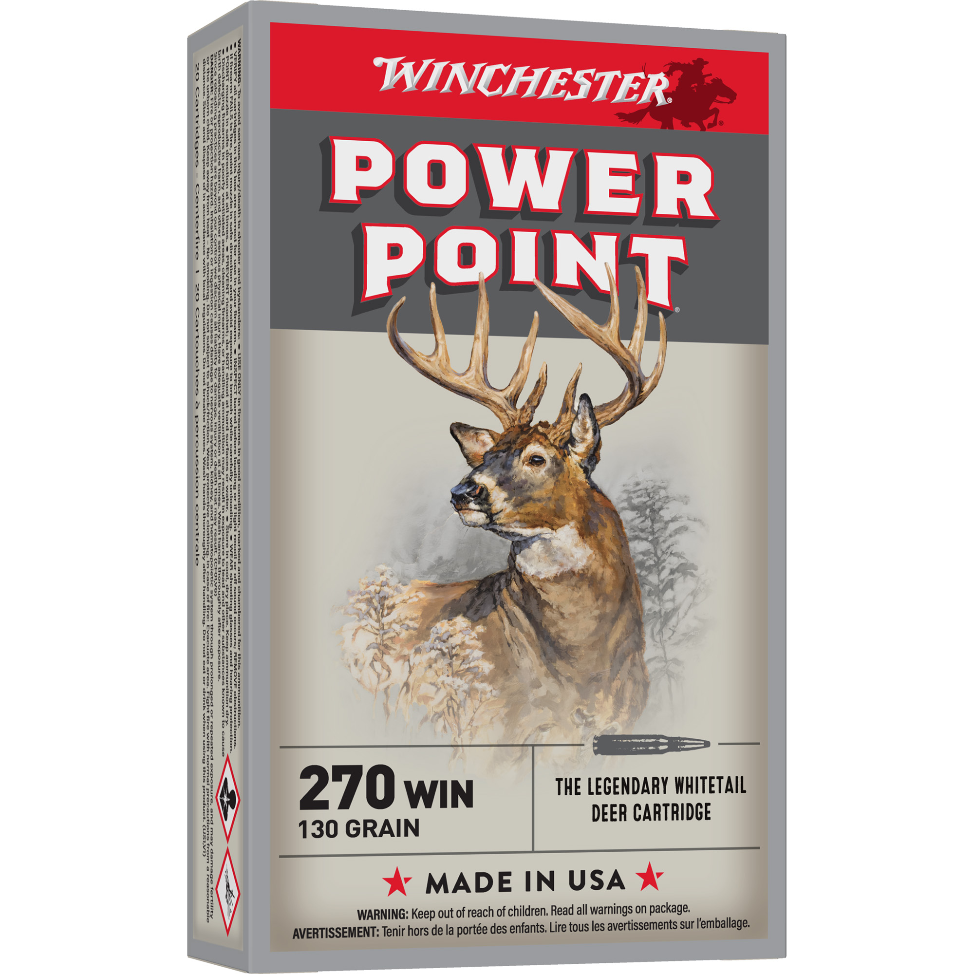 Winchester Super-X Power-Point 270 Winchester 130gr Pointed Soft Point – 20rd