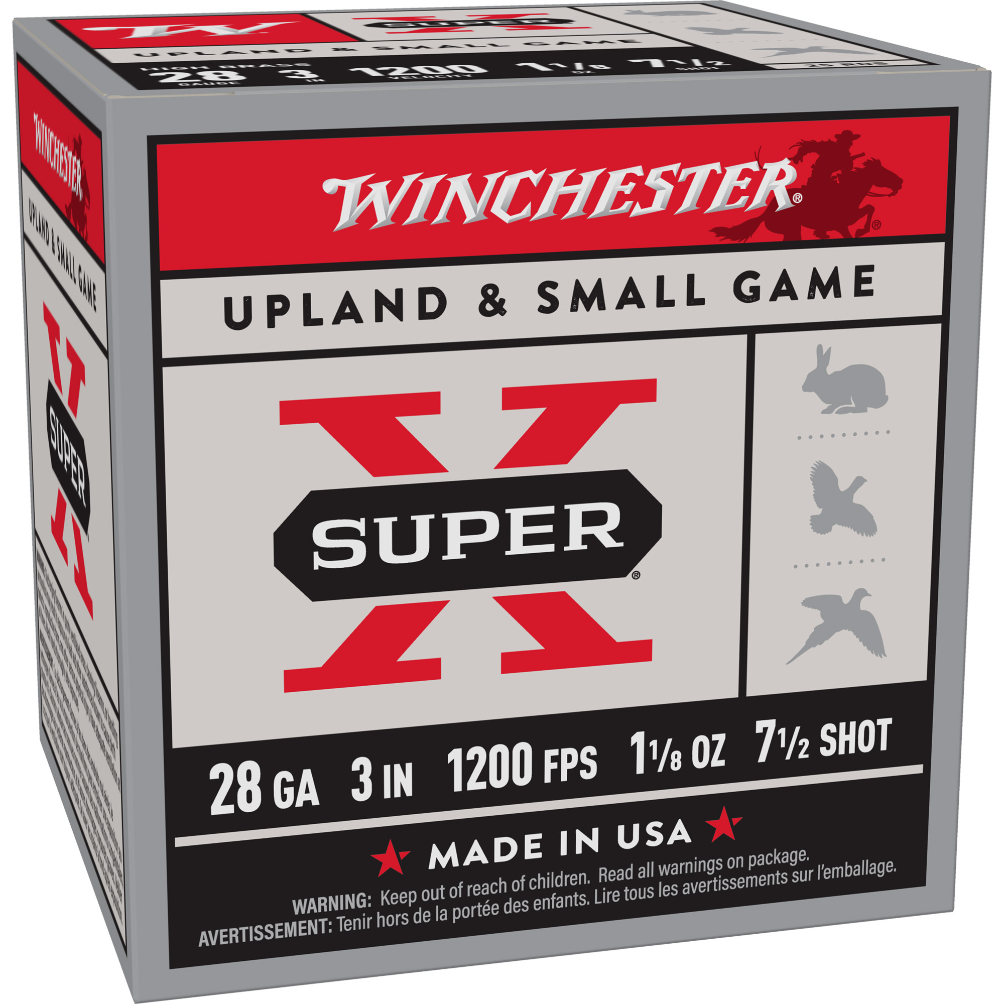 Winchester Super-X 28 Gauge 3″ #7.5 Shotshell – 25rd