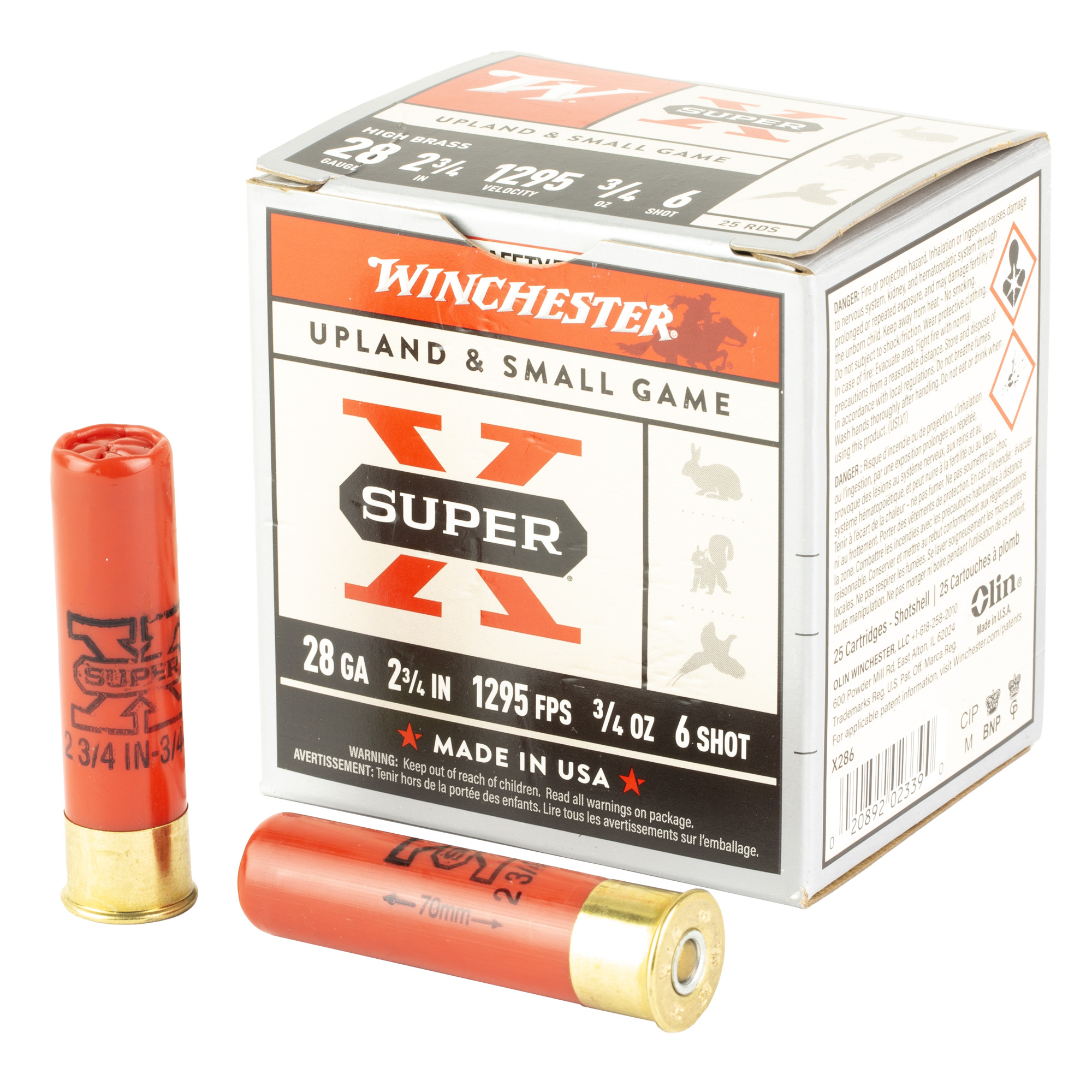 Winchester Super-X HIGH BRASS 28 Gauge 2.75″ #6 Lead – 25rd