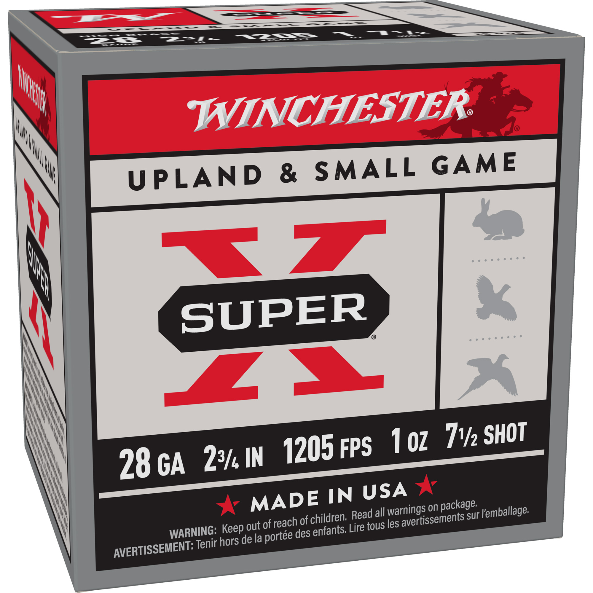 Winchester Super-X HIGH BRASS 28 Gauge 2.75″ #7.5 Shotshell – 25rd