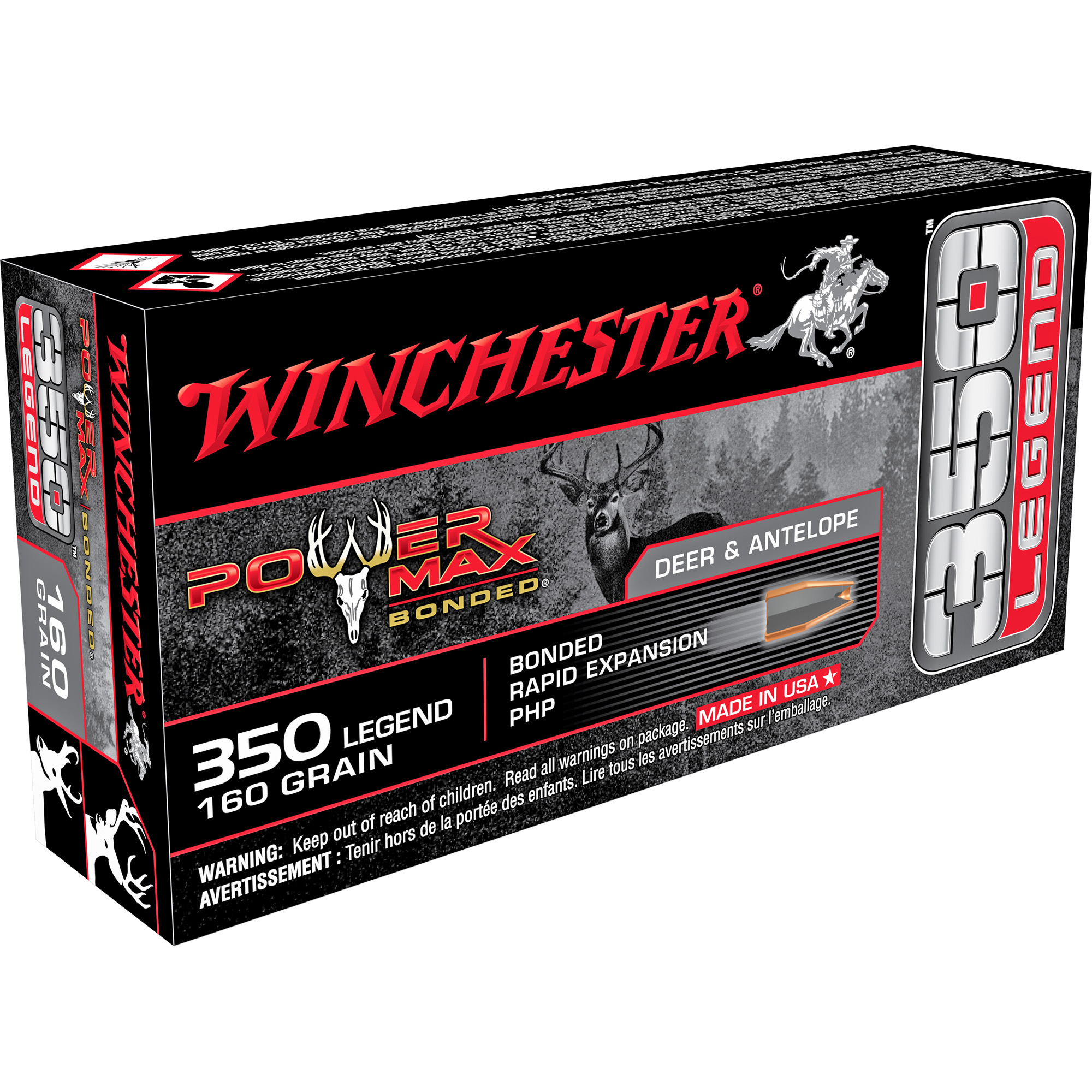 Winchester Power Max Bonded 350 Legend 160gr Bonded Hollow Point – 20rd