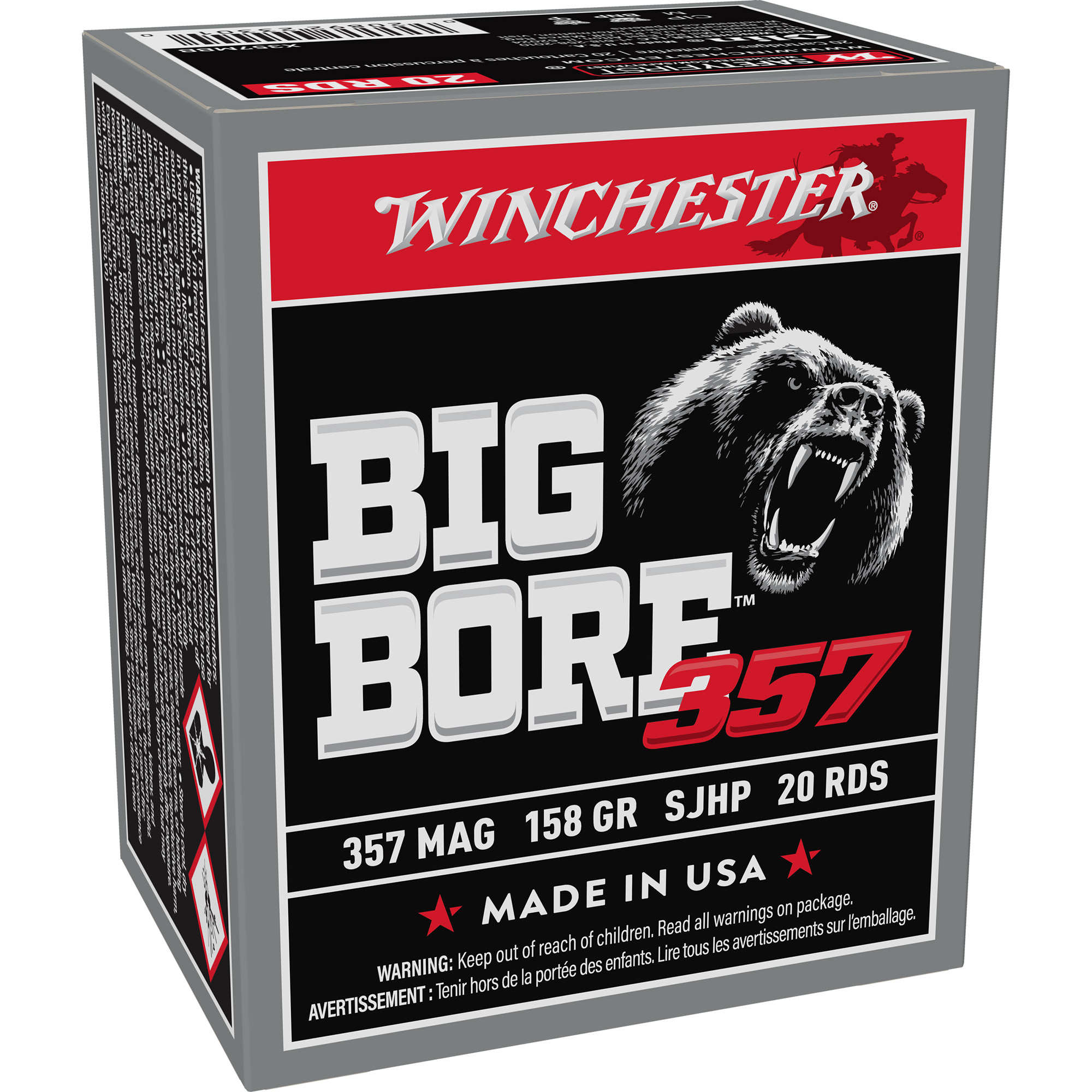 Winchester Big Bore 357 Magnum 158gr Jacketed Soft Point – 20rd