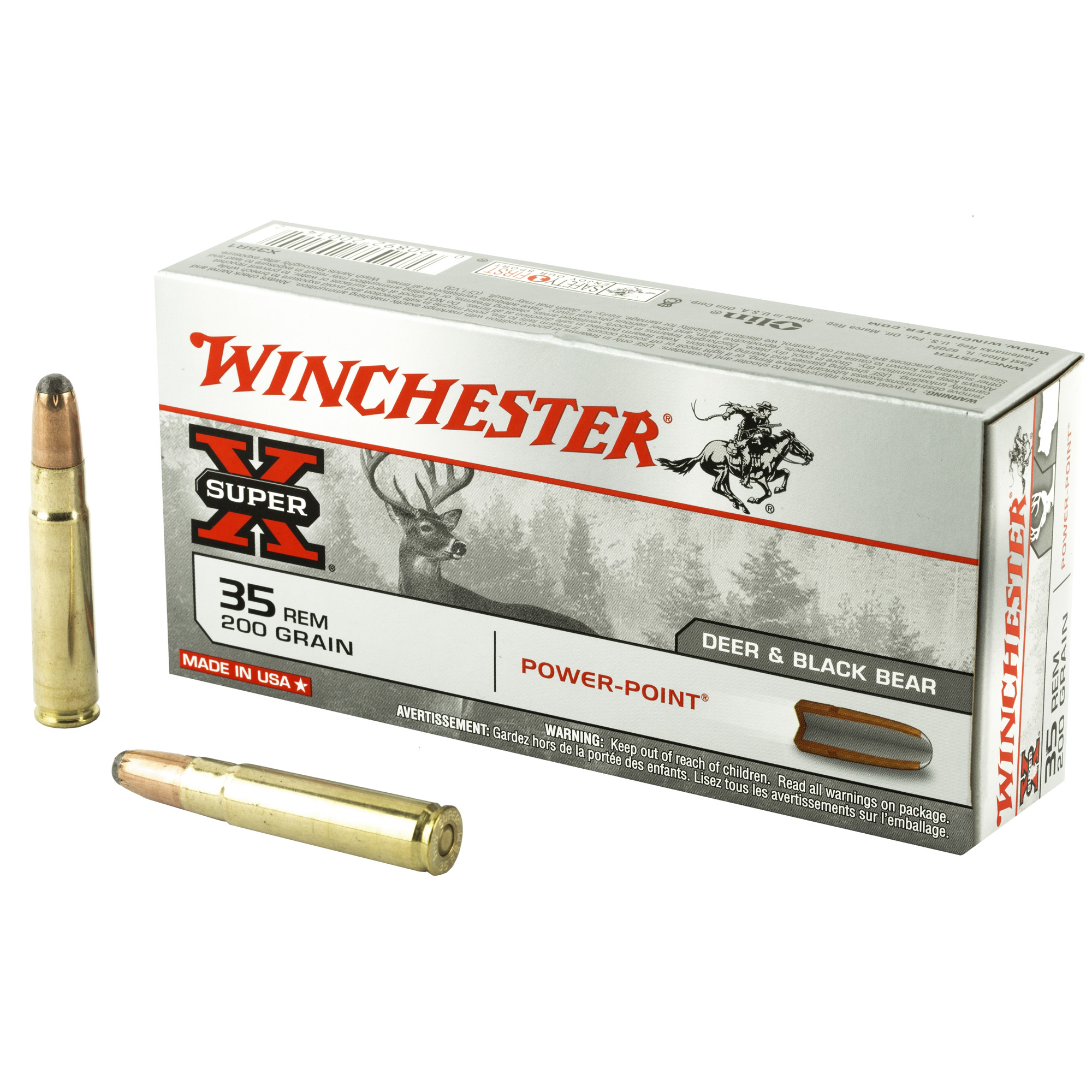 Winchester Super-X Power-Point 35 Remington 200gr Pointed Soft Point – 20rd