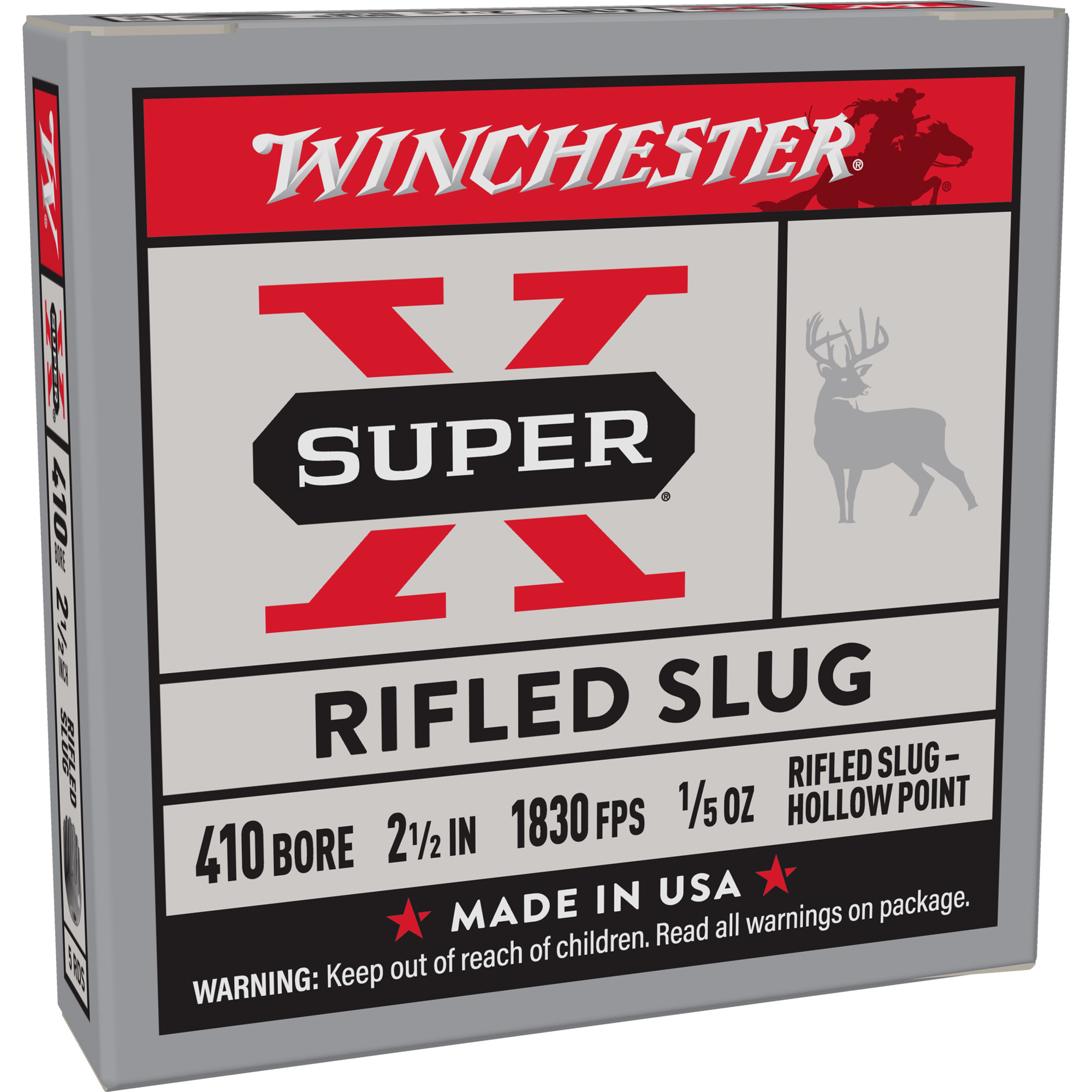 Winchester Super-X 410 Gauge 2.5″ Rifled Slug – 5rd