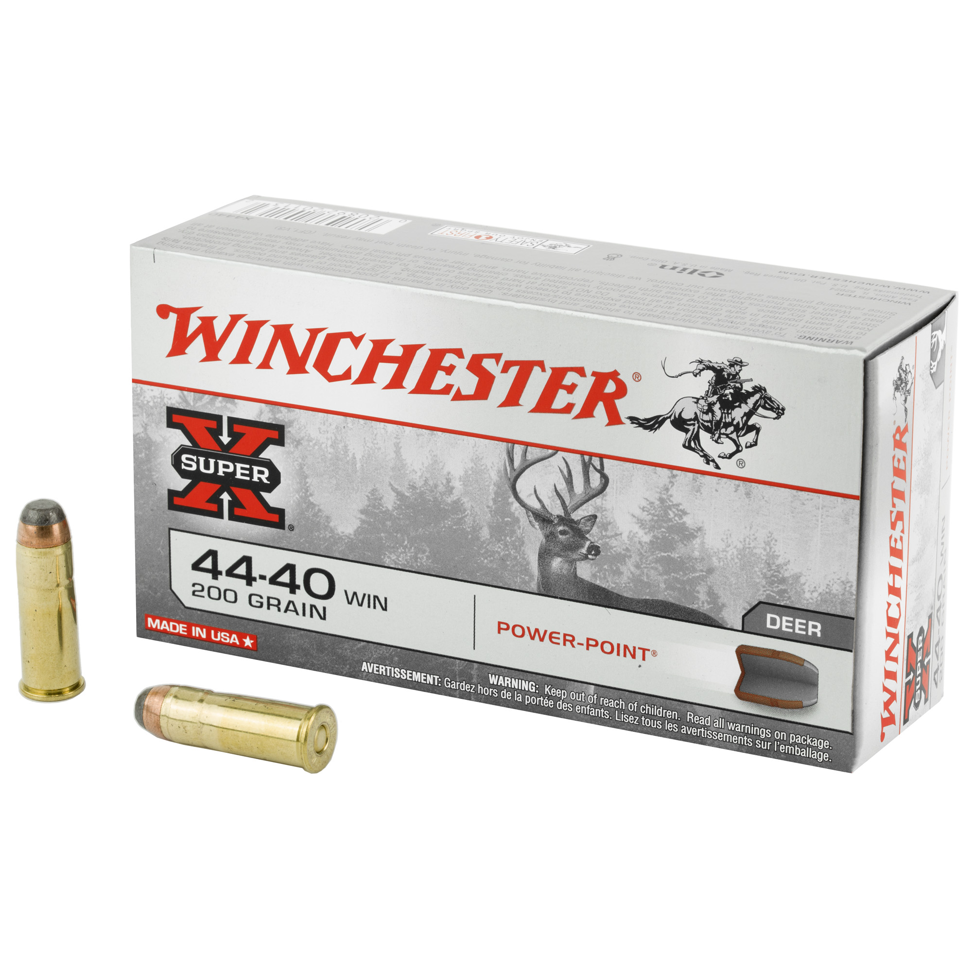 Winchester Super-X Power-Point 44-40 Winchester 200gr Pointed Soft Point – 50rd